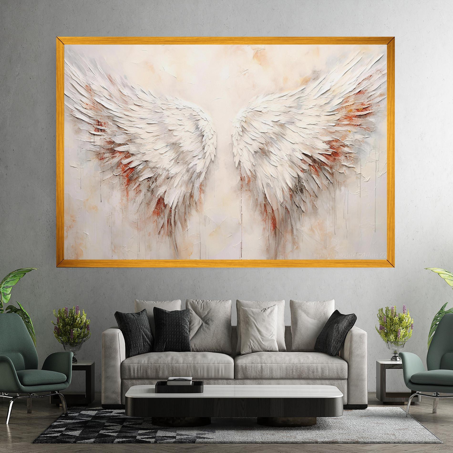 Leinwandbild White Bloody Wings mockup 7