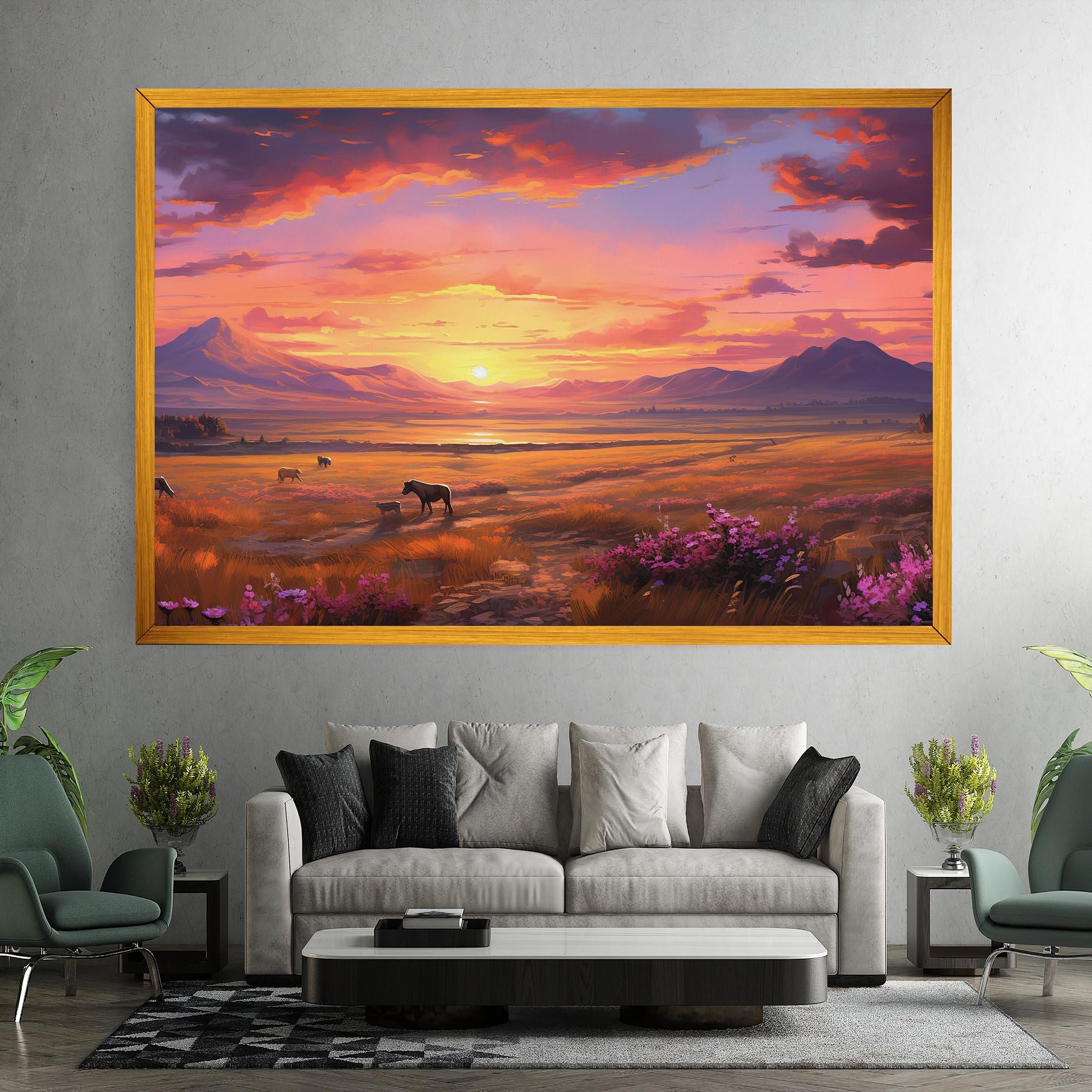 Leinwandbild Wild Horses Art mockup 7