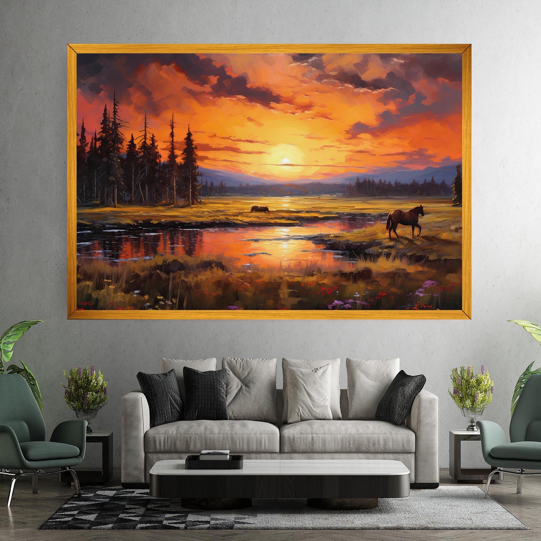 Wild Horses Painting mockup 7