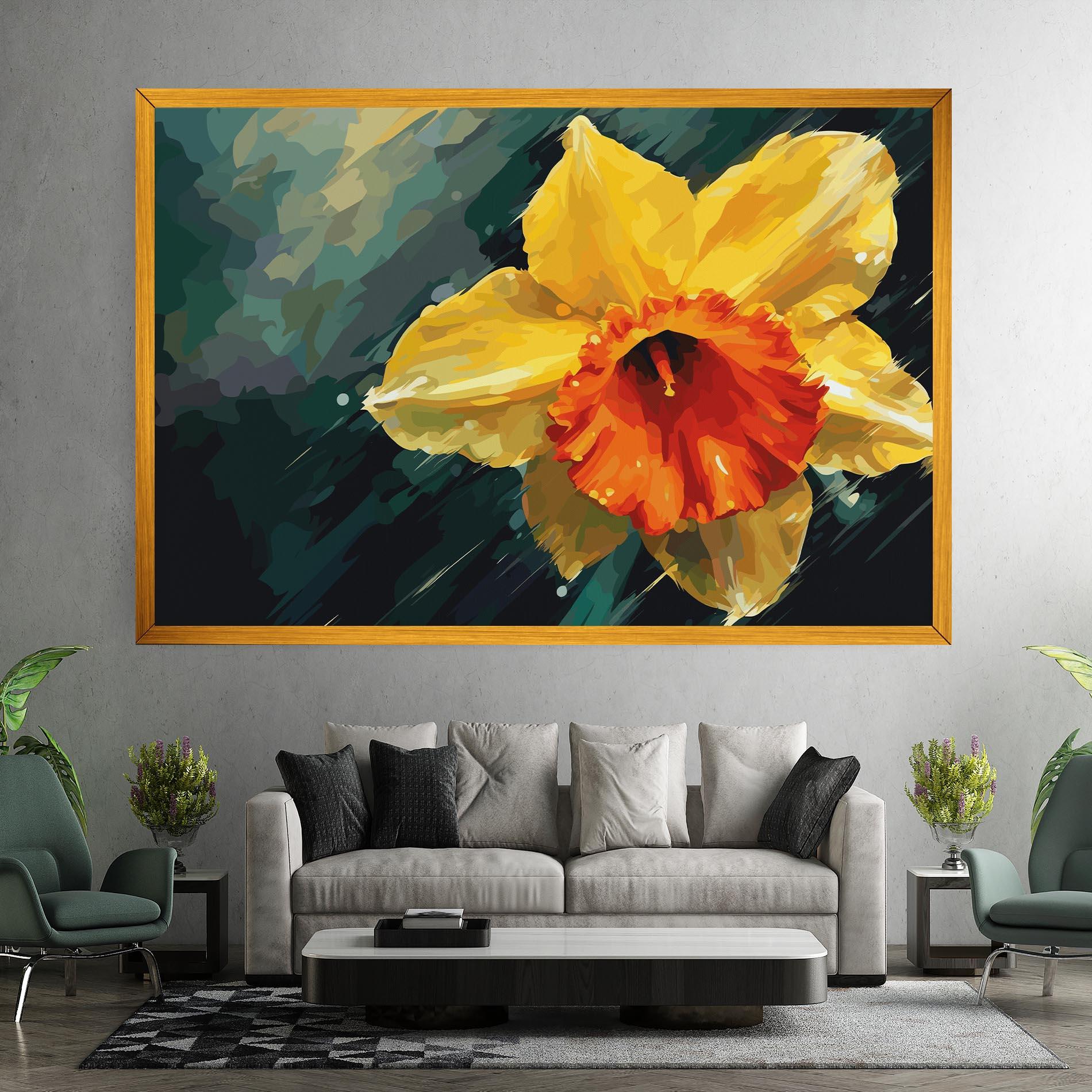 Leinwandbild Yellow Flower Art mockup 7