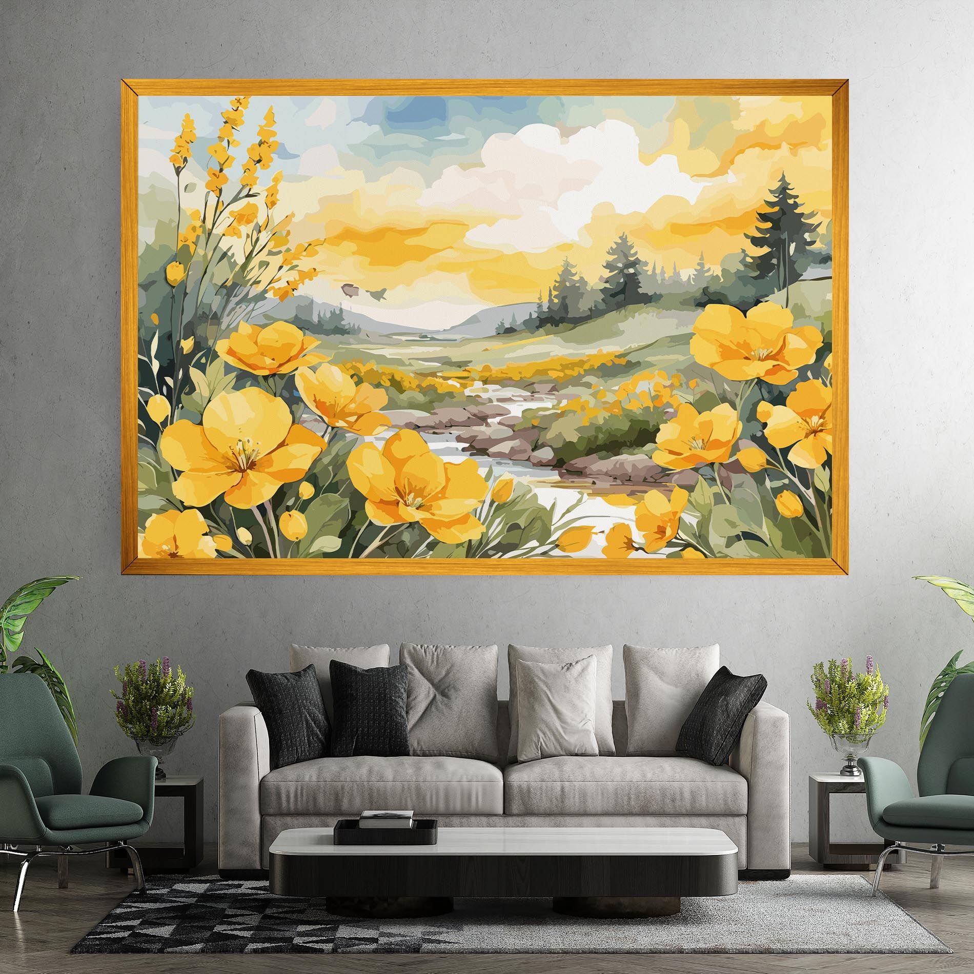 Yellow View Flower mockup 7