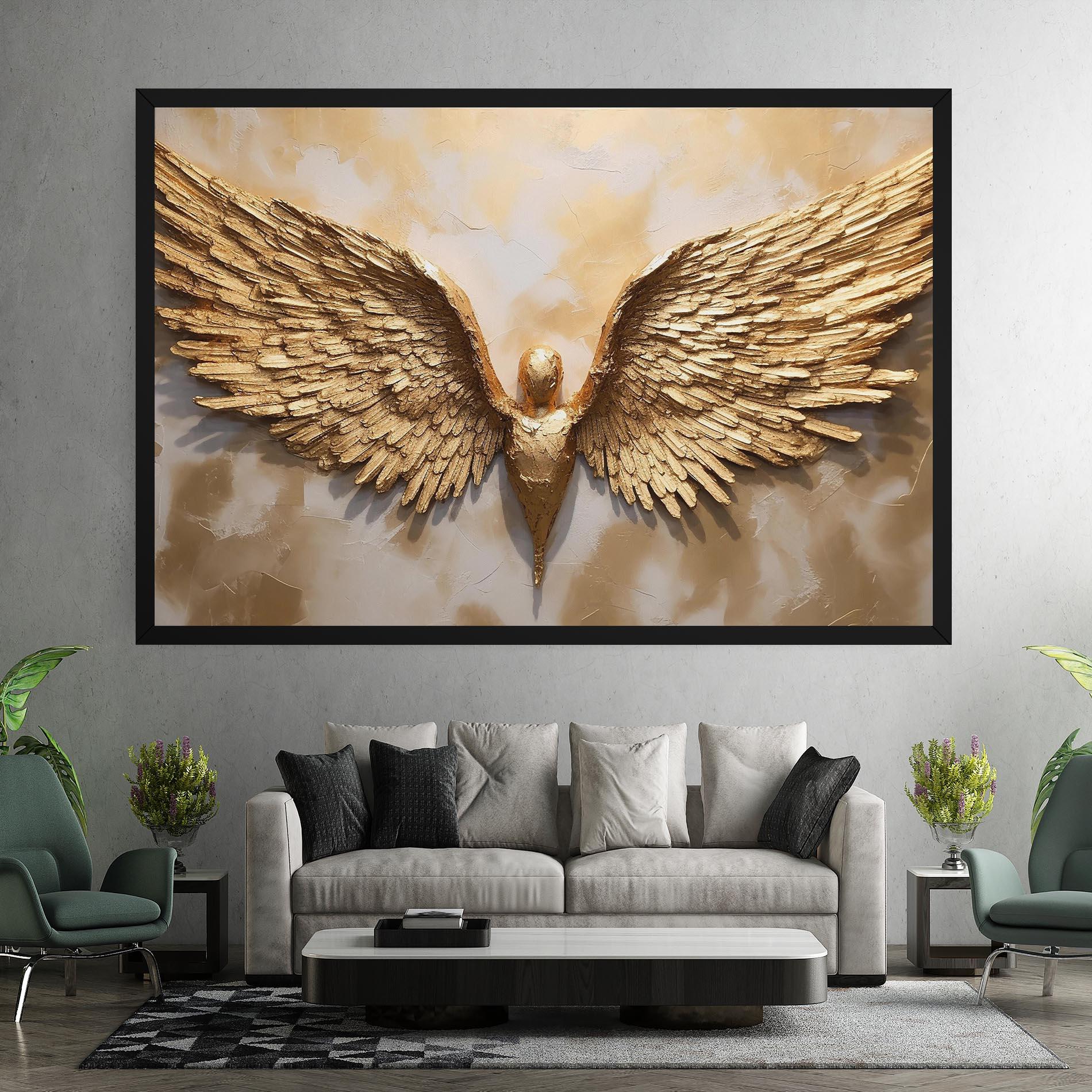 Leinwandbild Beautiful Gold Wings mockup 7