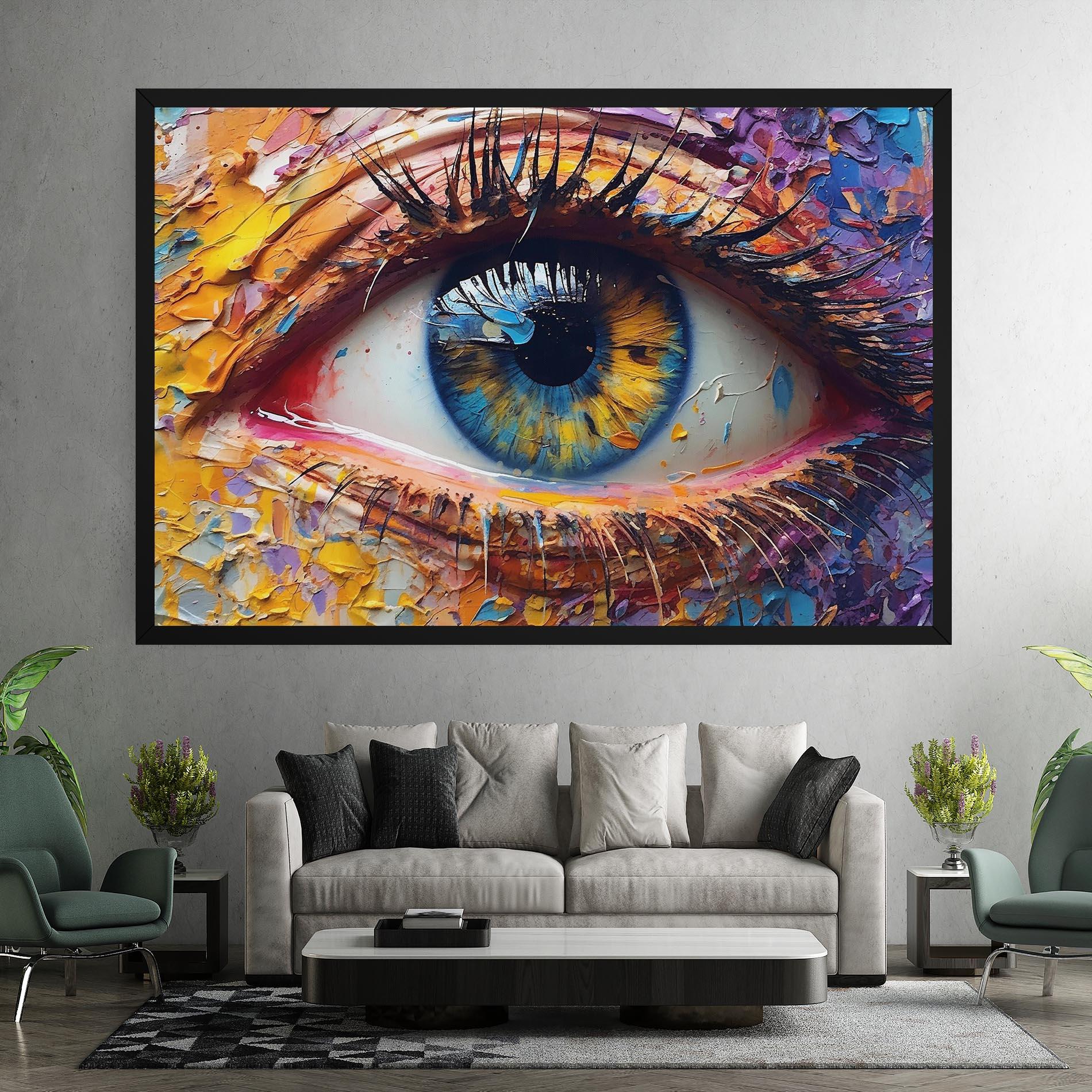 Leinwandbild Blue Eyes Art mockup 7