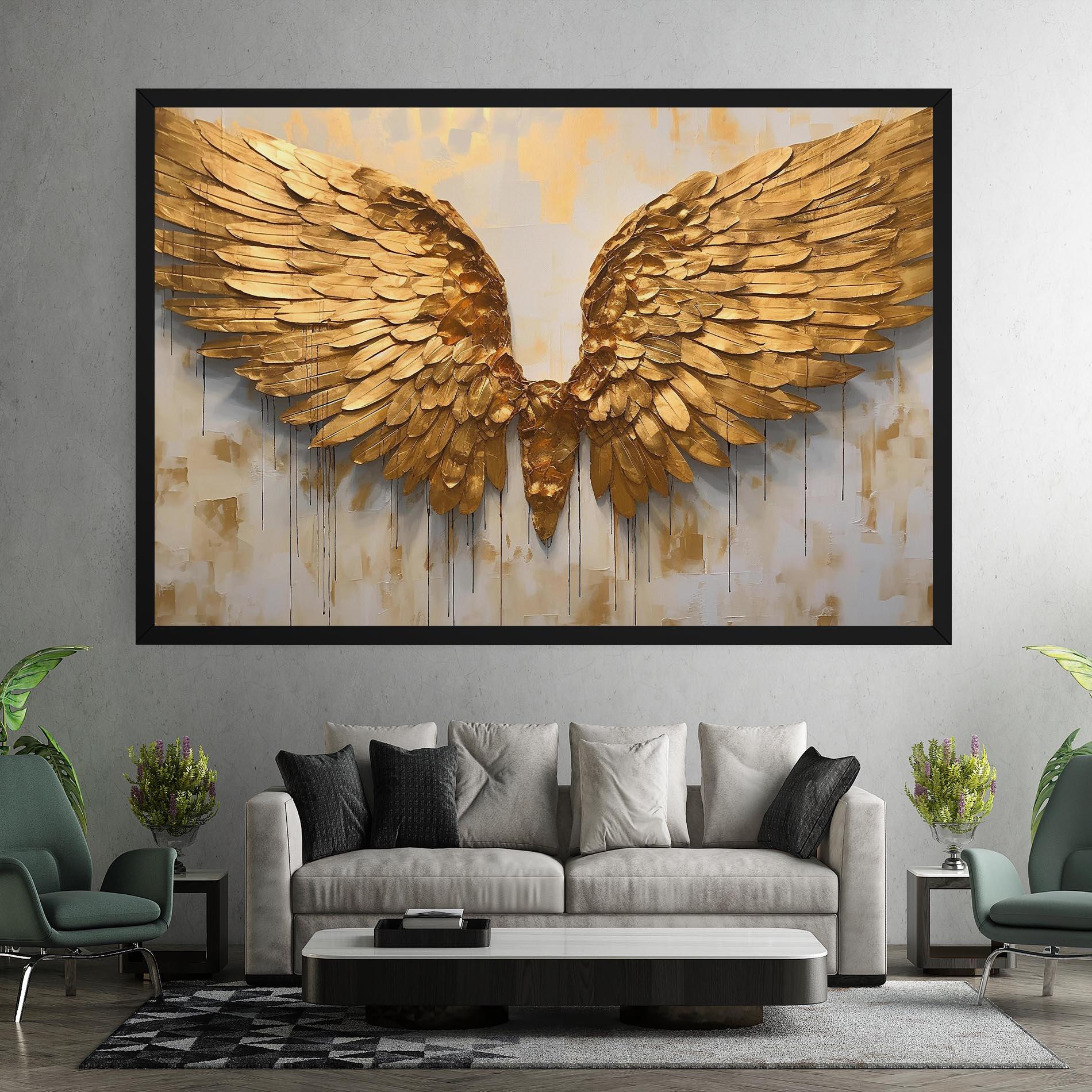 Leinwandbild Golden Wings Art mockup 7