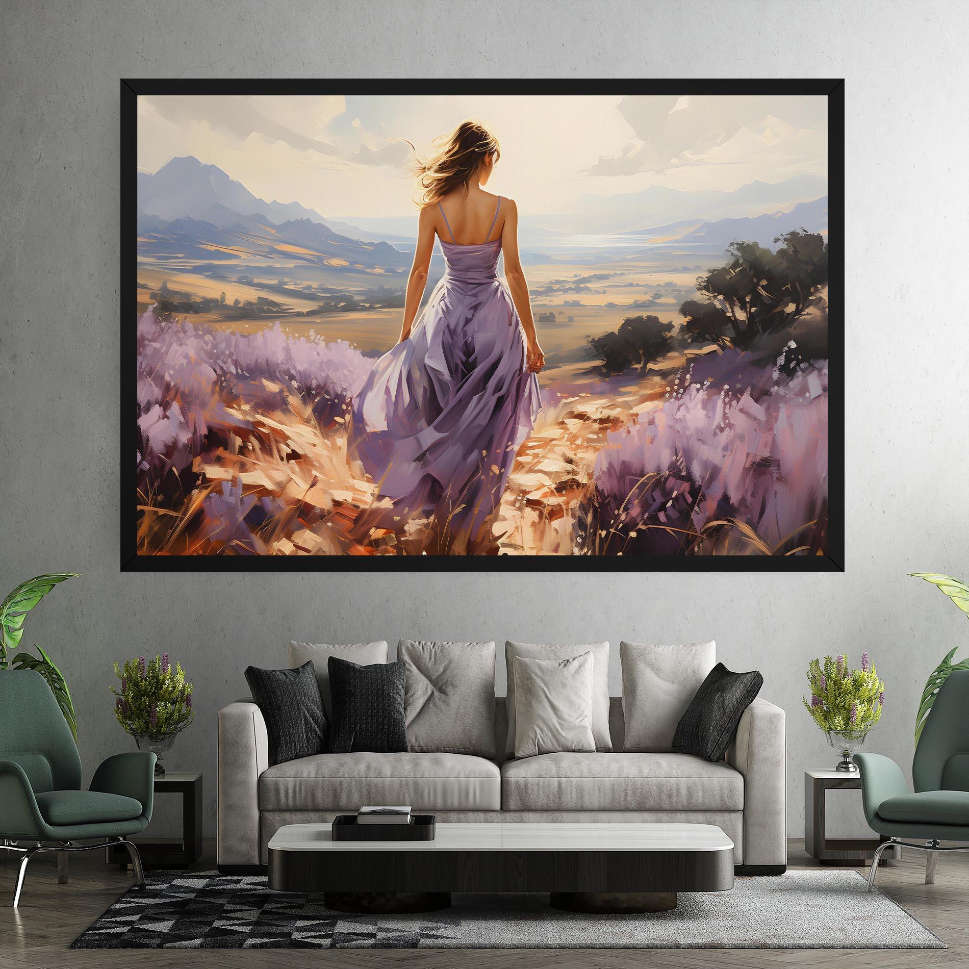 Leinwandbild Purple Dress Woman mockup 7