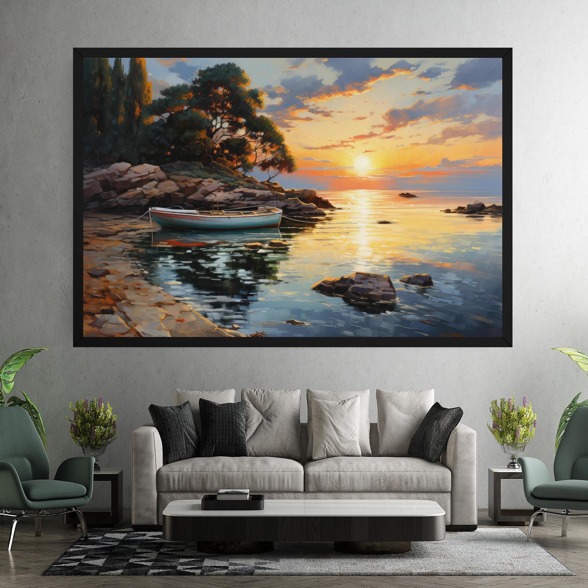 Leinwandbild Sunset Sea Art mockup 7
