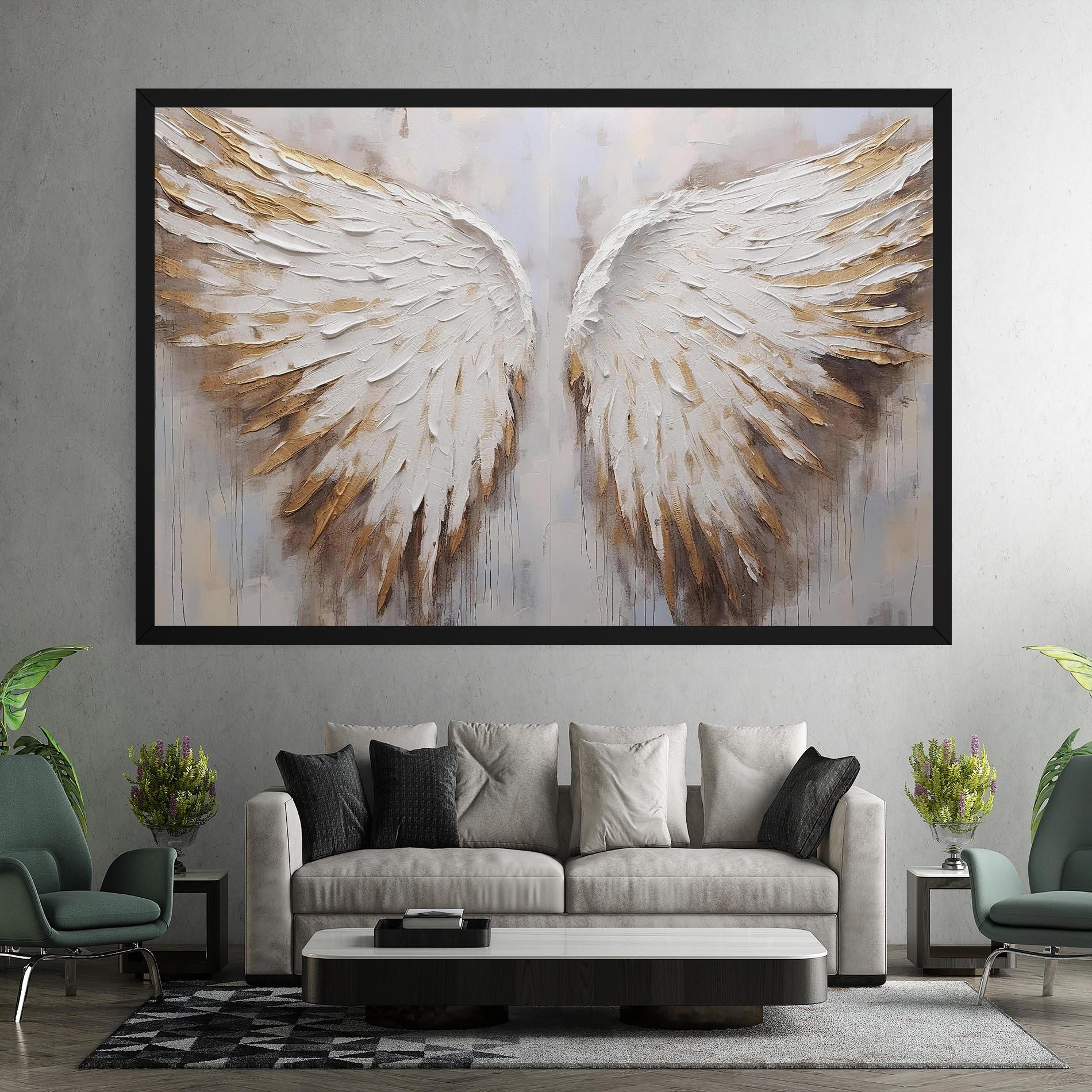 Leinwandbild White Angel Wings mockup 7