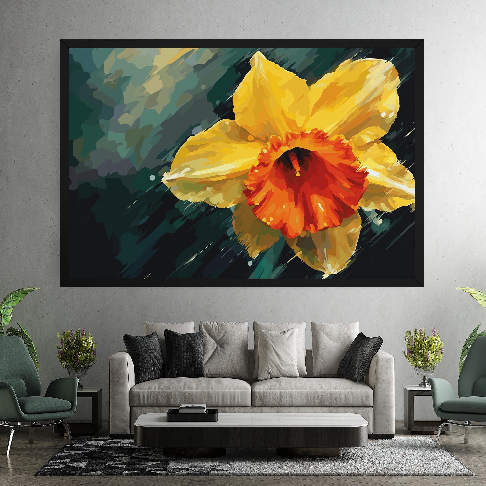 Leinwandbild Yellow Flower Art mockup 7