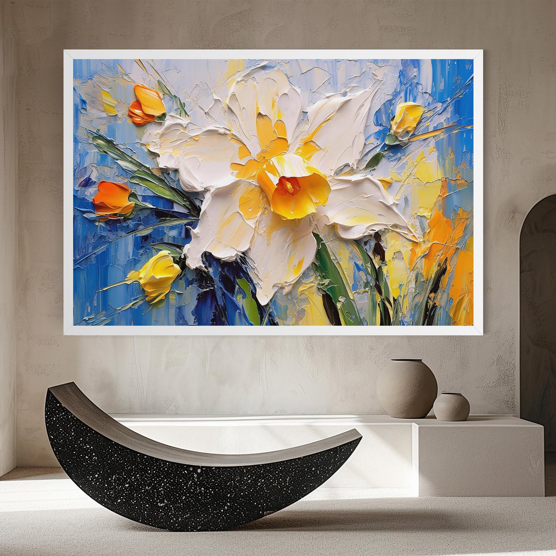 Leinwandbild Abstract Flower Art mockup 8