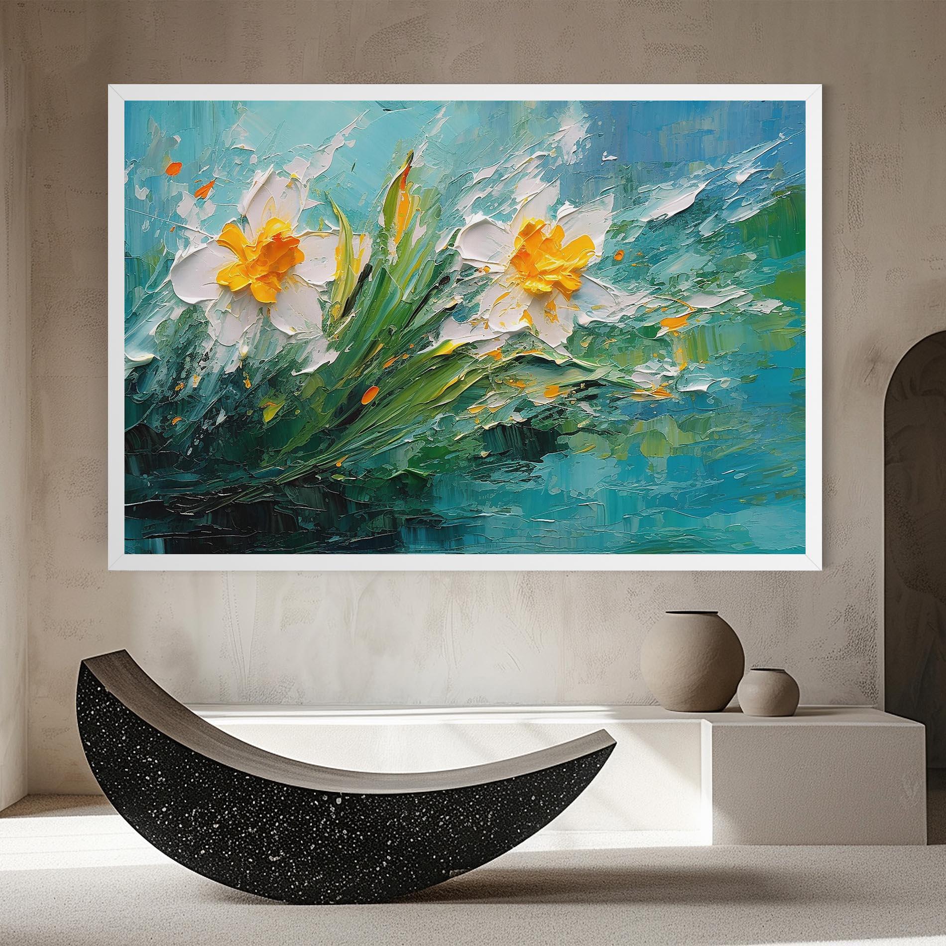 Leinwandbild Abstract Flower Painting mockup 8