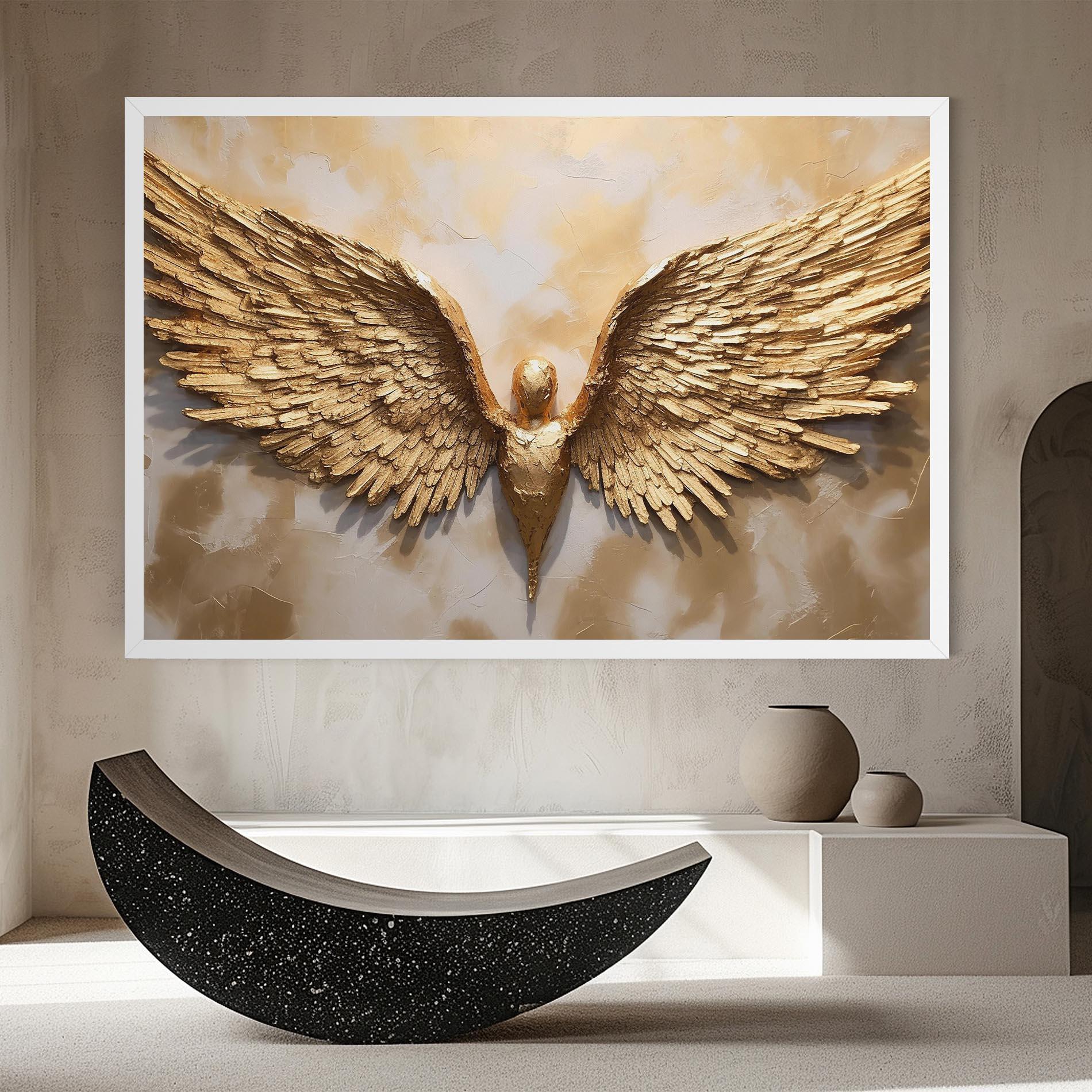 Leinwandbild Beautiful Gold Wings mockup 8
