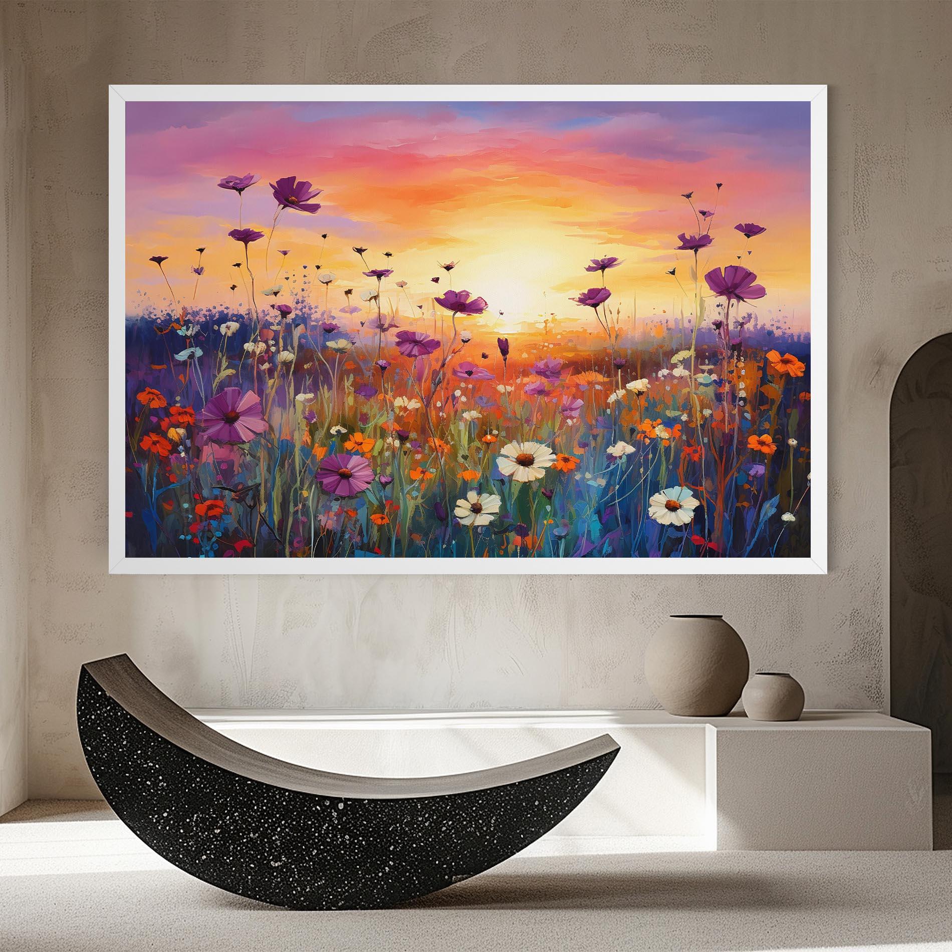 Leinwandbild Dreamy Field Flowers mockup 8