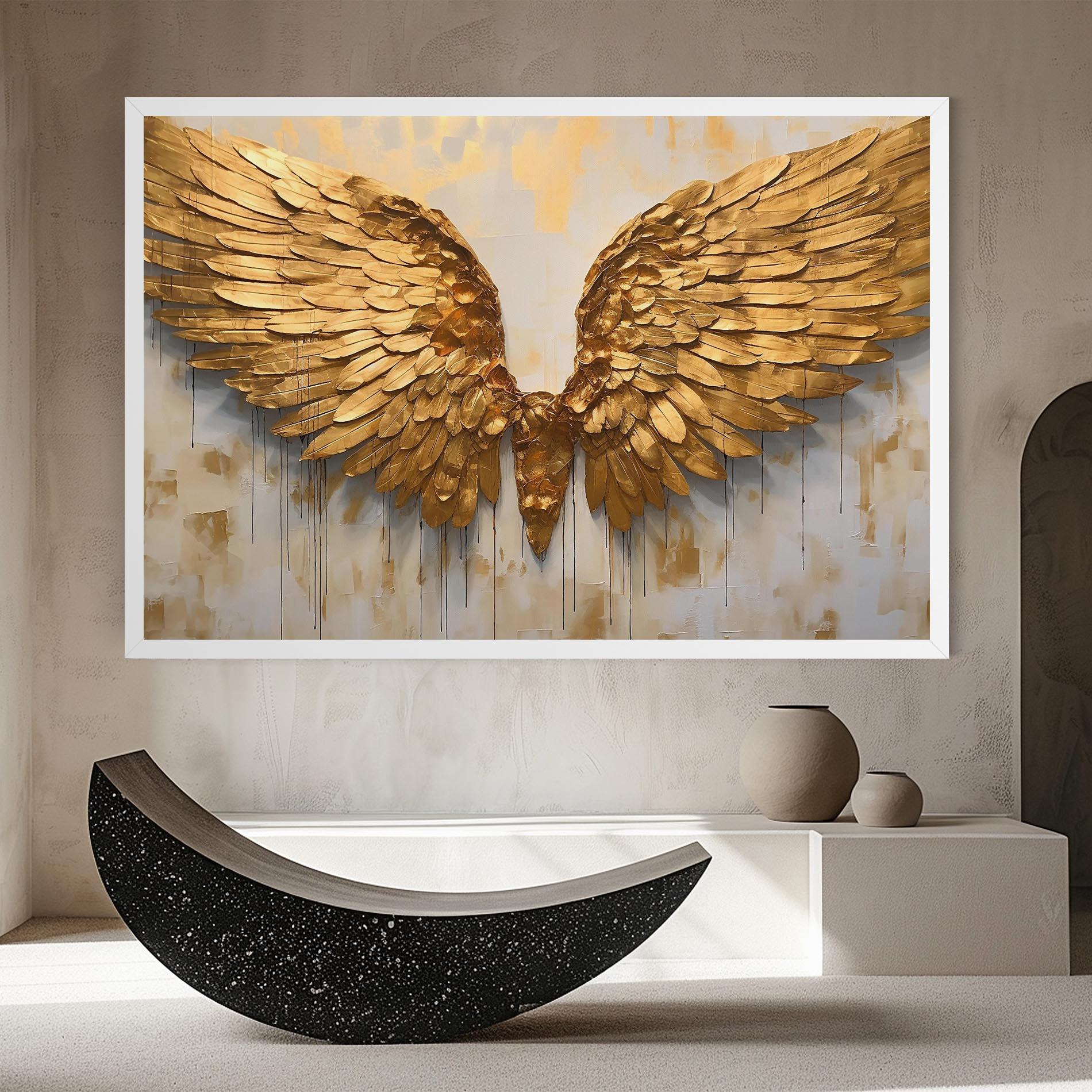 Leinwandbild Golden Wings Art mockup 8