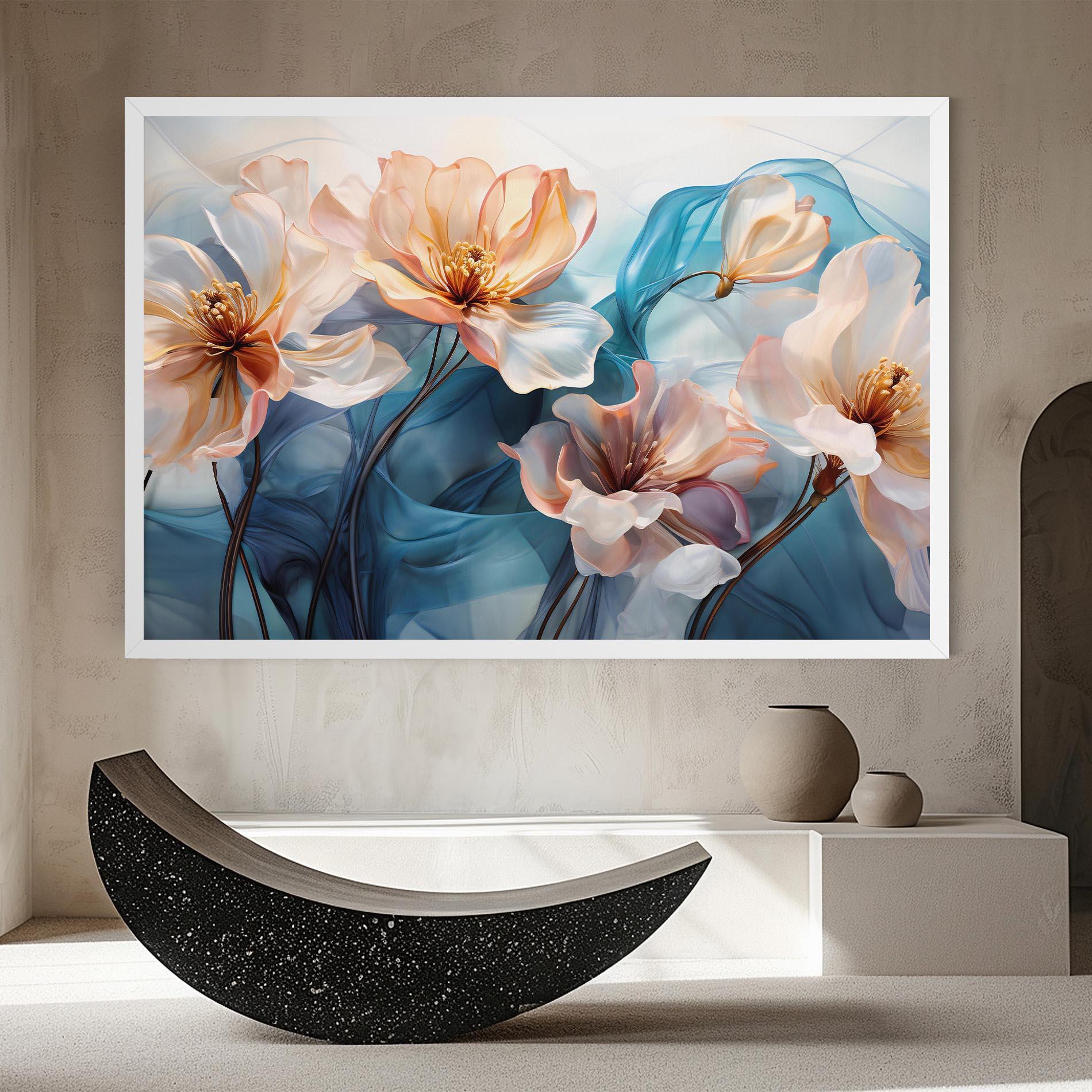 Leinwandbild Pink Flowers Floating mockup 8