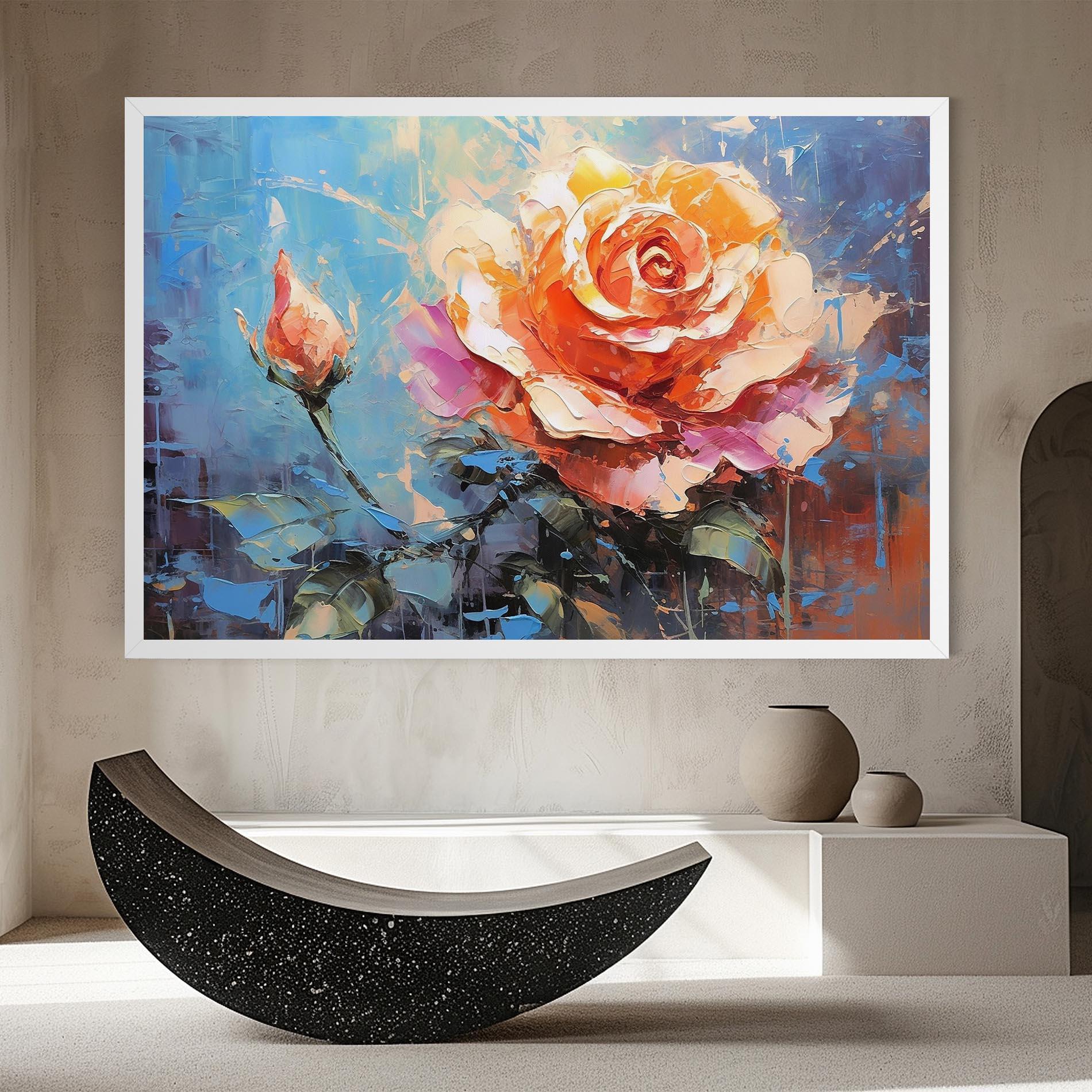 Leinwandbild Pretty Pink Rose Art mockup 8