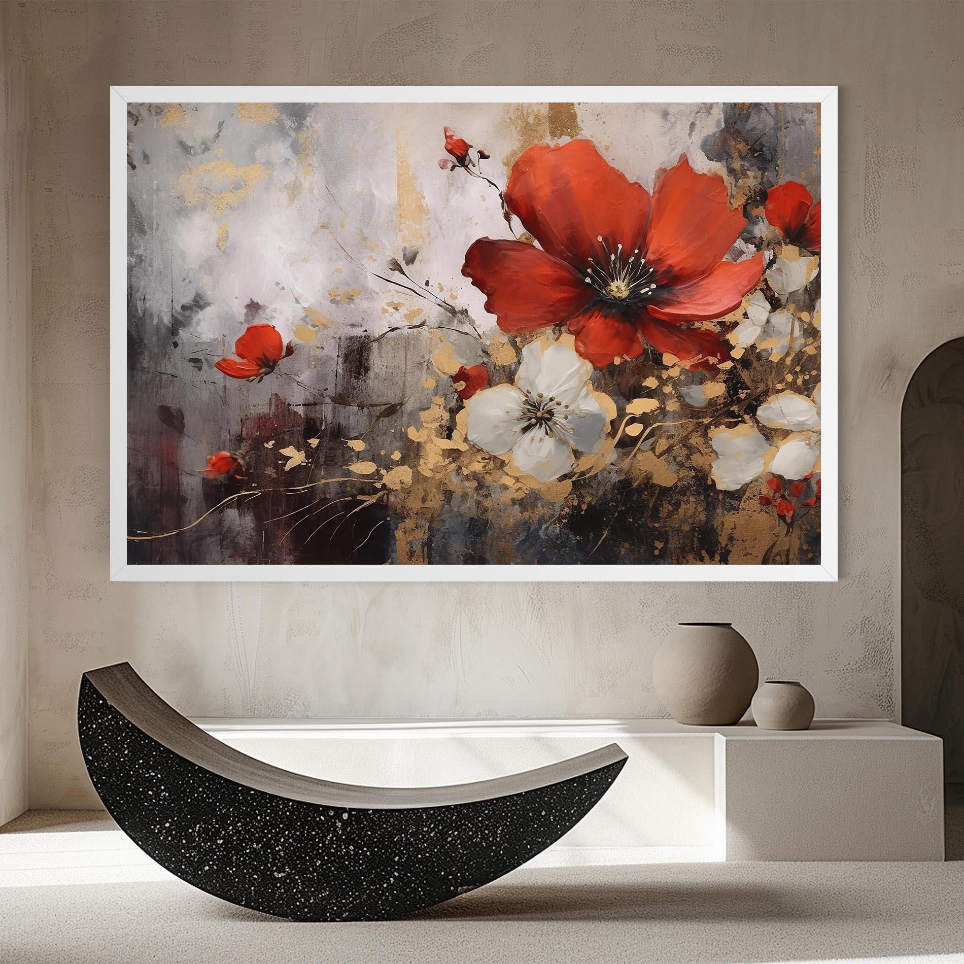 Leinwandbild Red Poppy Painting mockup 8
