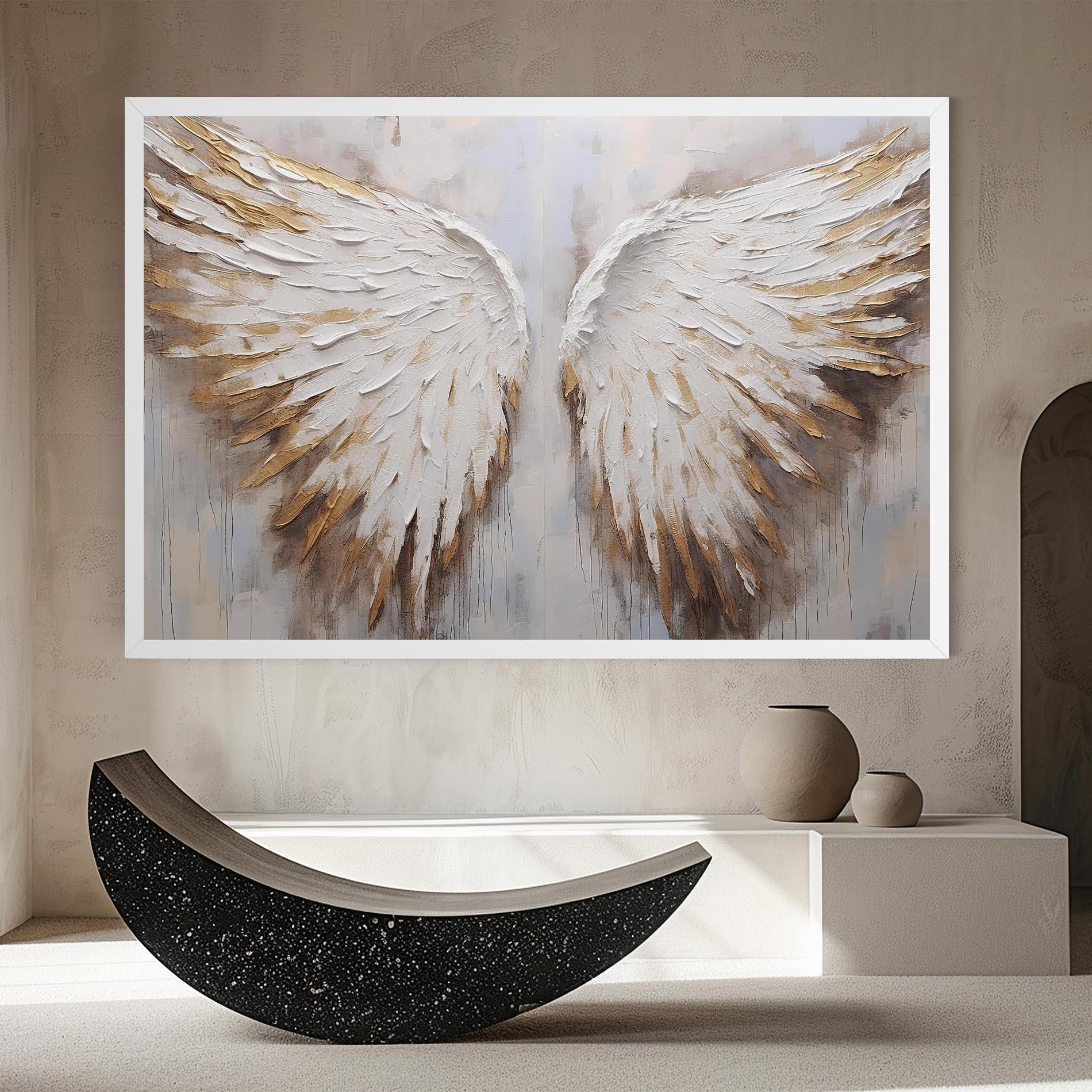 Leinwandbild White Angel Wings mockup 8