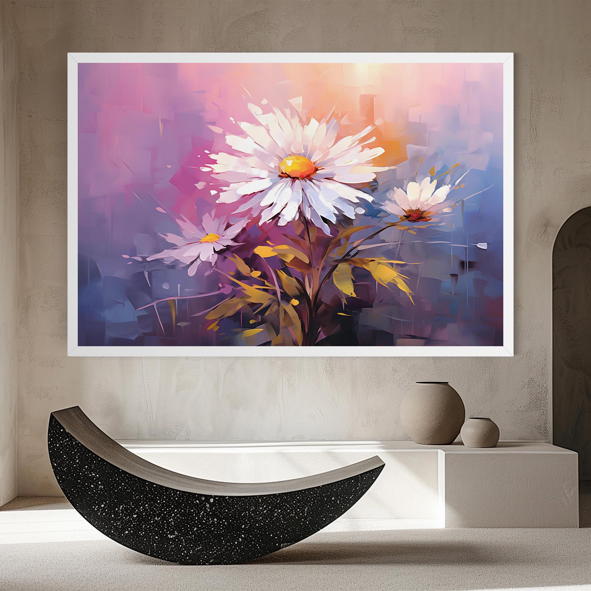 Leinwandbild White Flower On Purple mockup 8