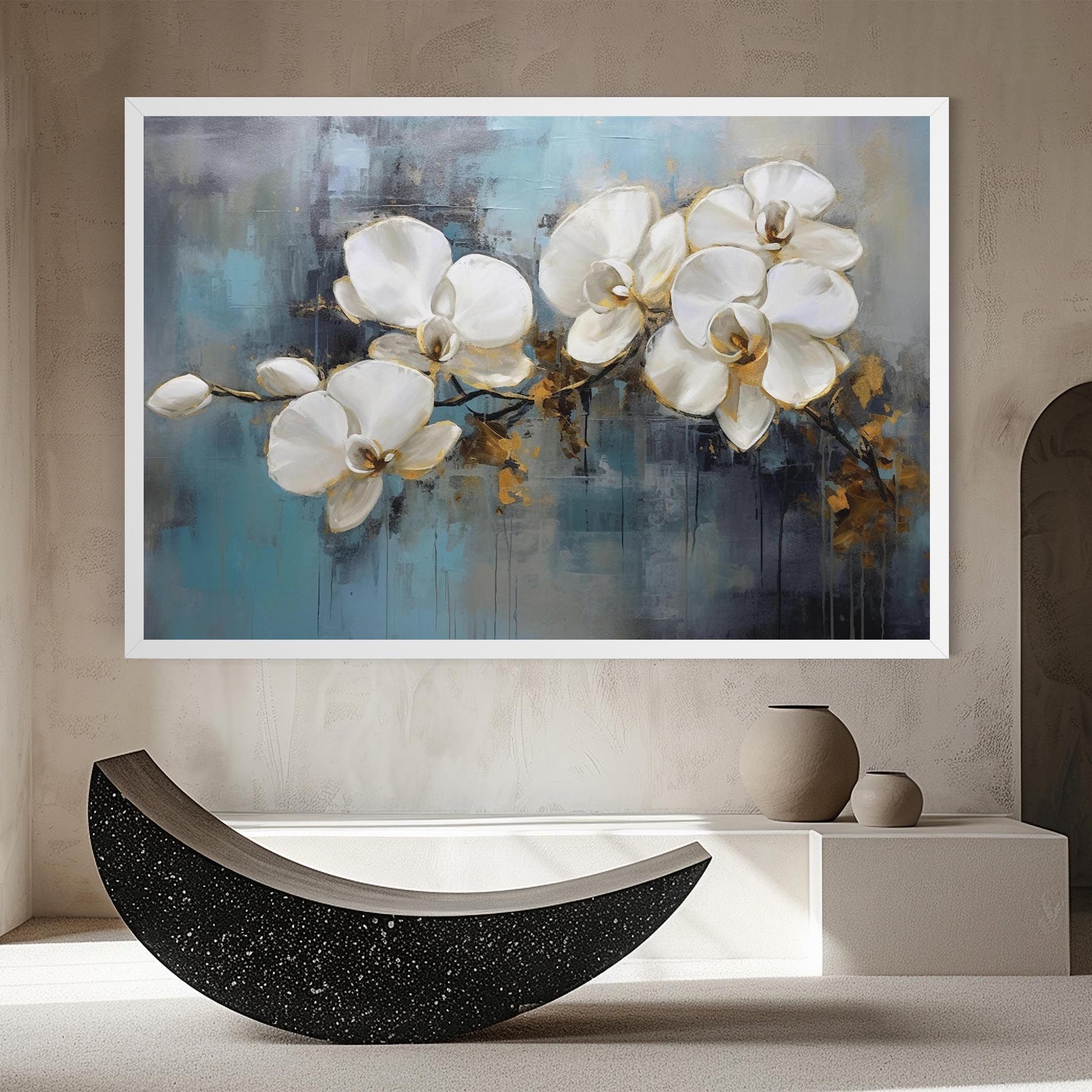 White Orchids Painting mockup 8