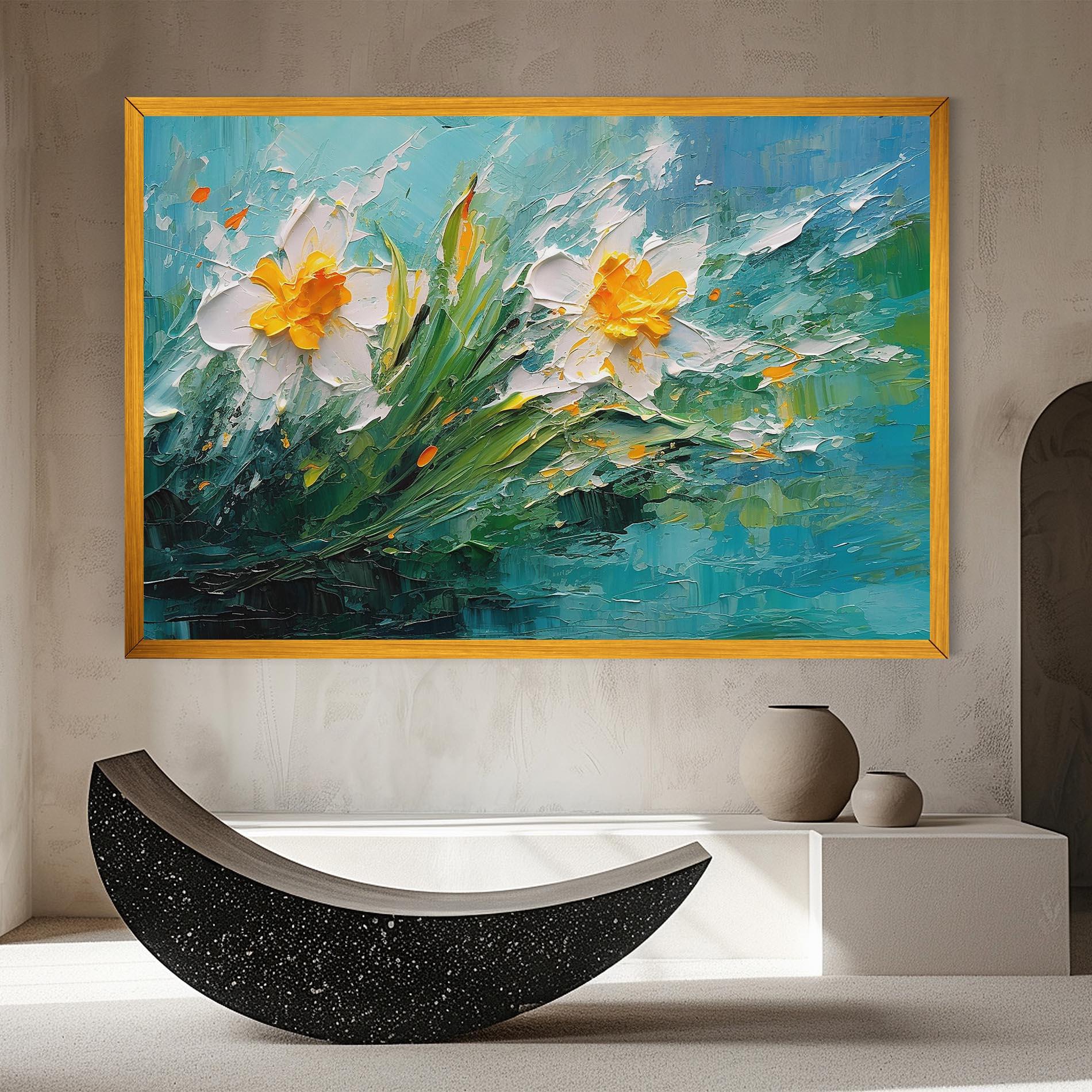 Leinwandbild Abstract Flower Painting mockup 8