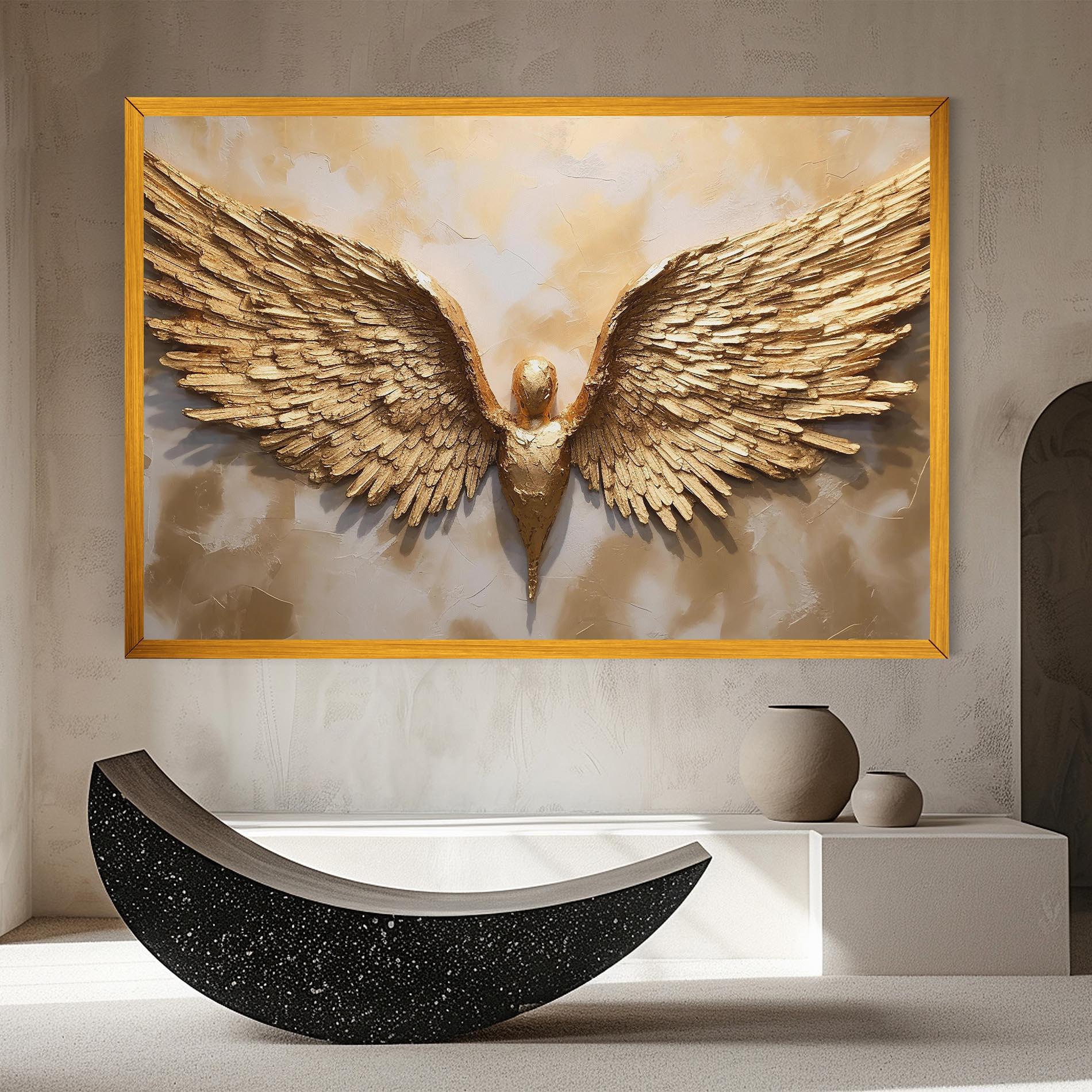 Leinwandbild Beautiful Gold Wings mockup 8