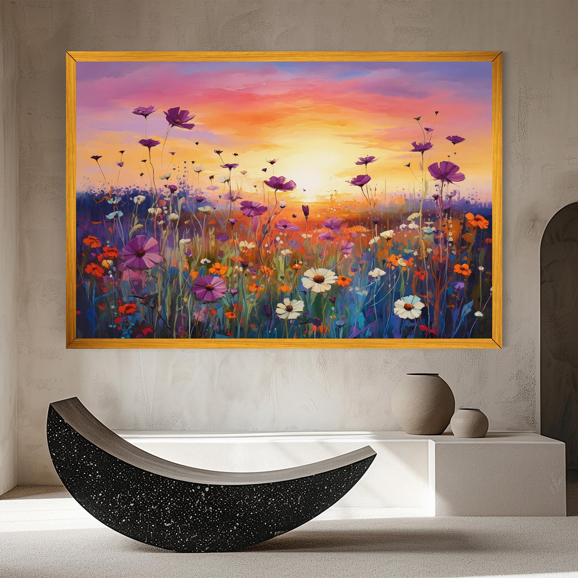 Leinwandbild Dreamy Field Flowers mockup 8