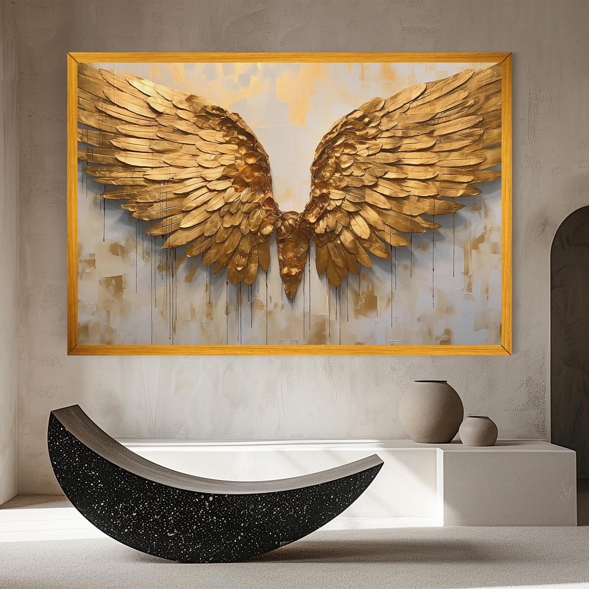 Leinwandbild Golden Wings Art mockup 8