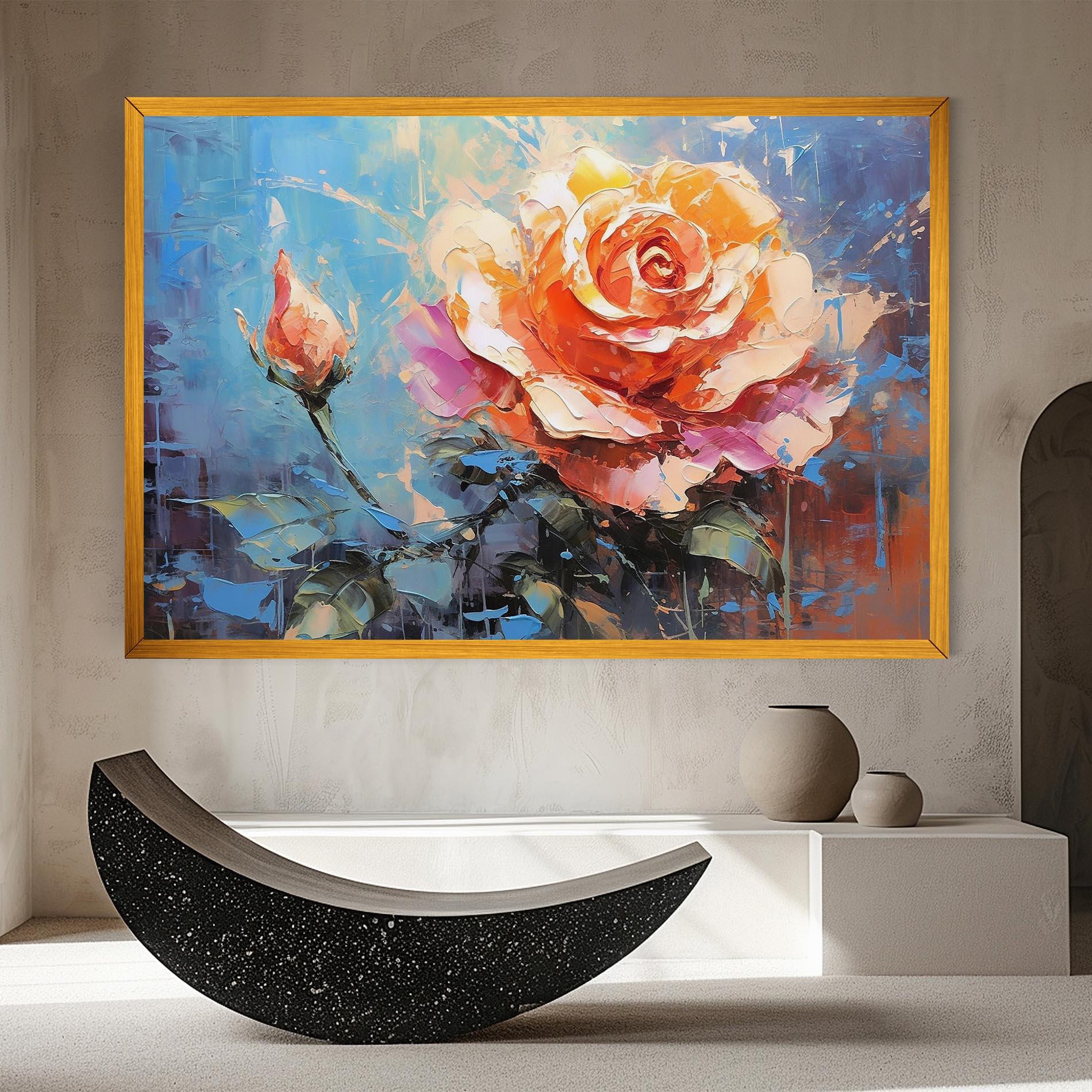 Leinwandbild Pretty Pink Rose Art mockup 8