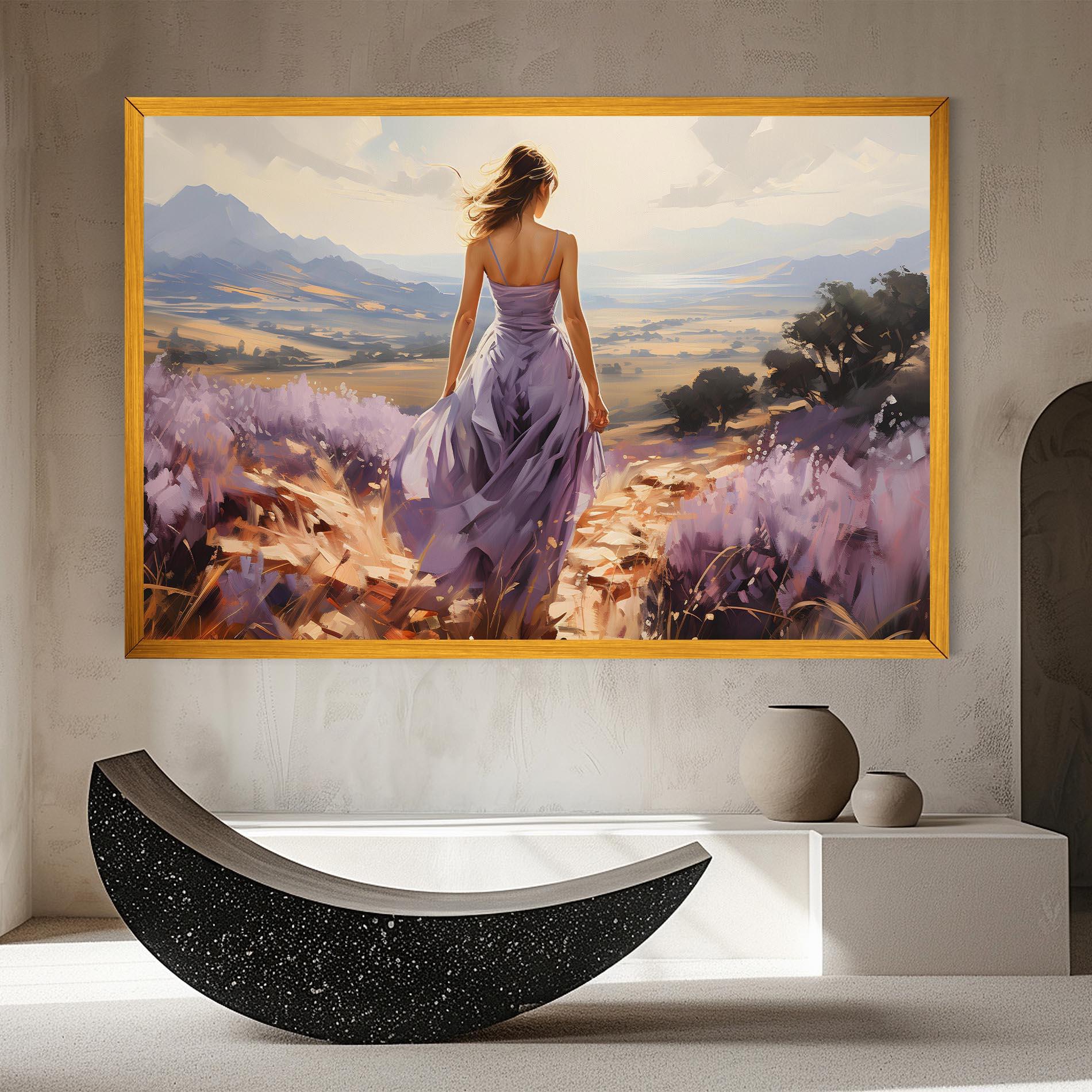 Leinwandbild Purple Dress Woman mockup 8