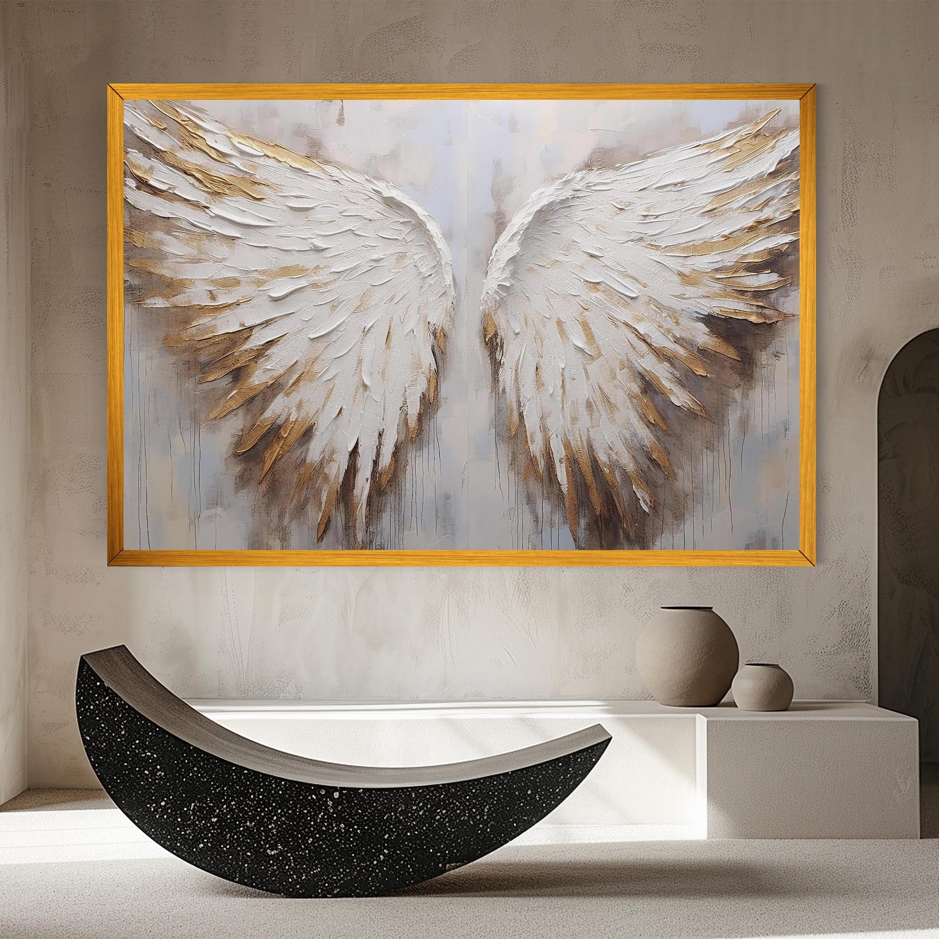Leinwandbild White Angel Wings mockup 8