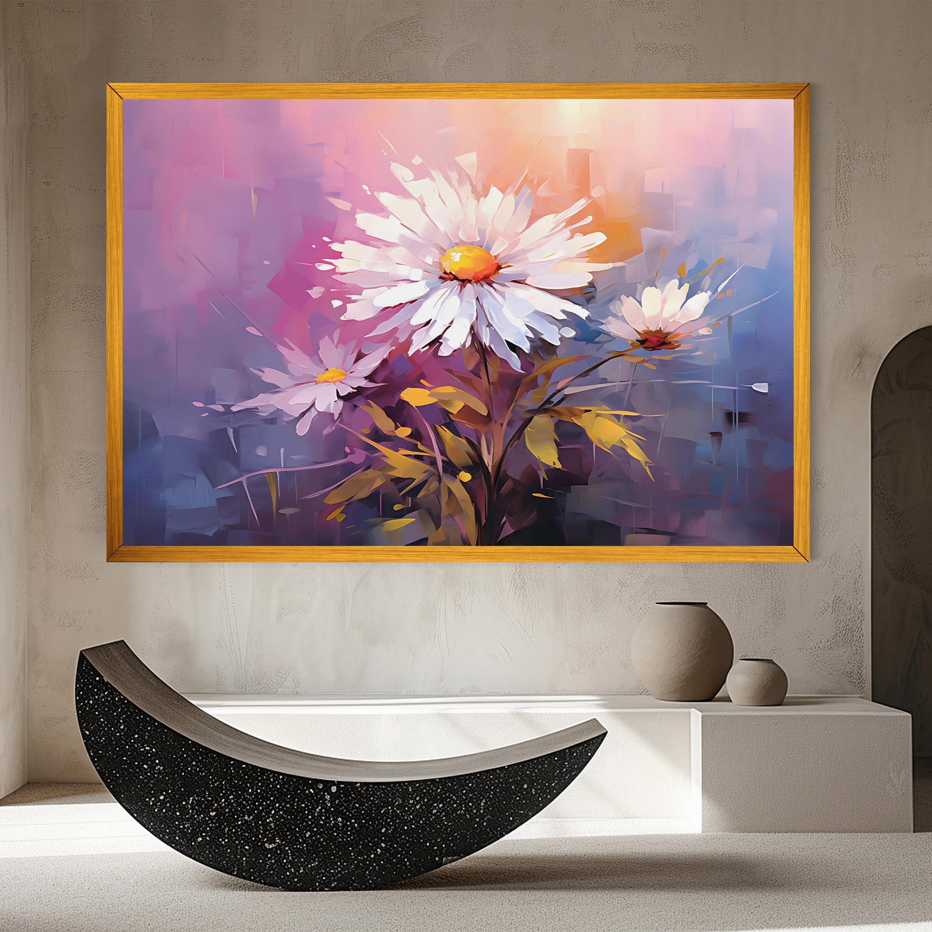 Leinwandbild White Flower On Purple mockup 8