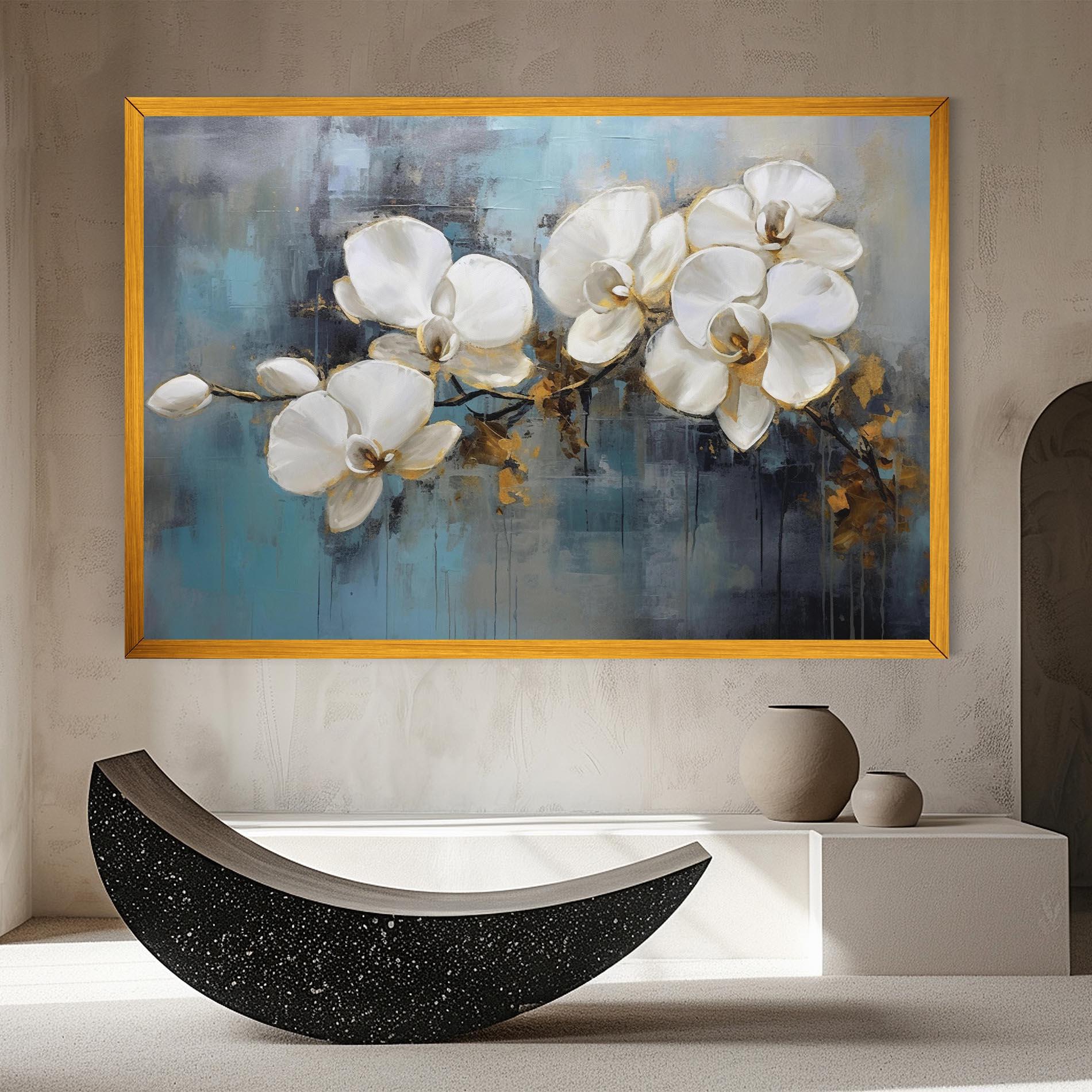 Leinwandbild White Orchids Painting mockup 8