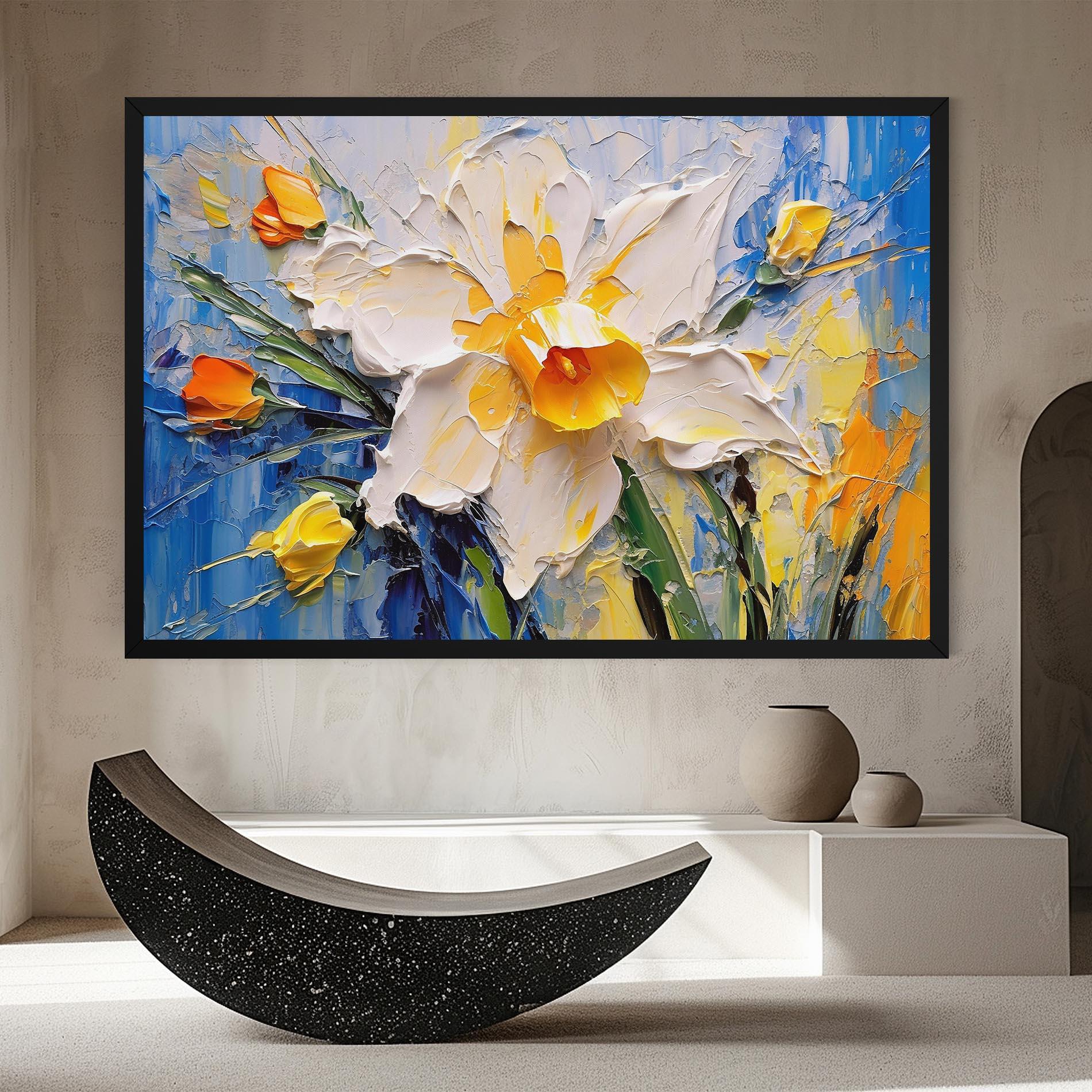 Leinwandbild Abstract Flower Art mockup 8