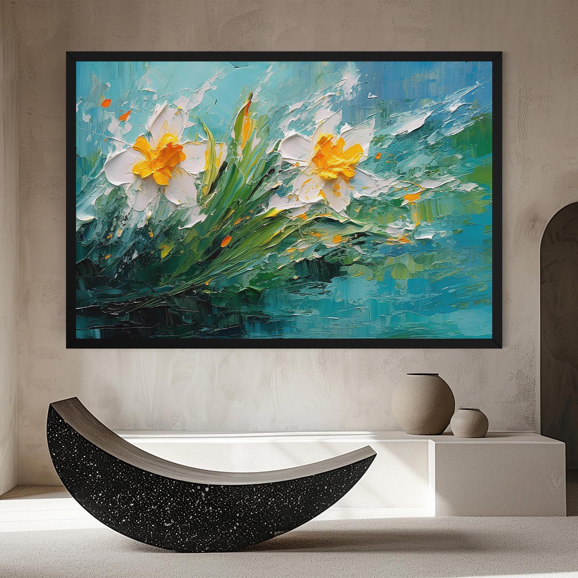 Leinwandbild Abstract Flower Painting mockup 8