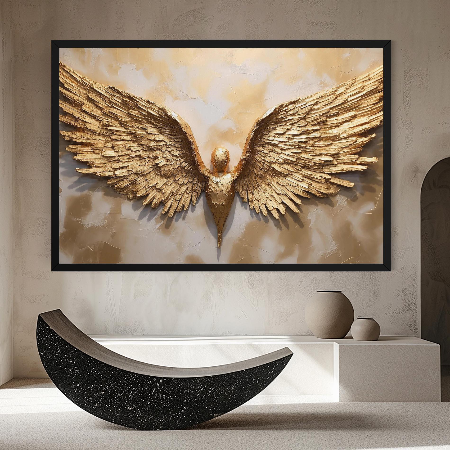 Leinwandbild Beautiful Gold Wings mockup 8