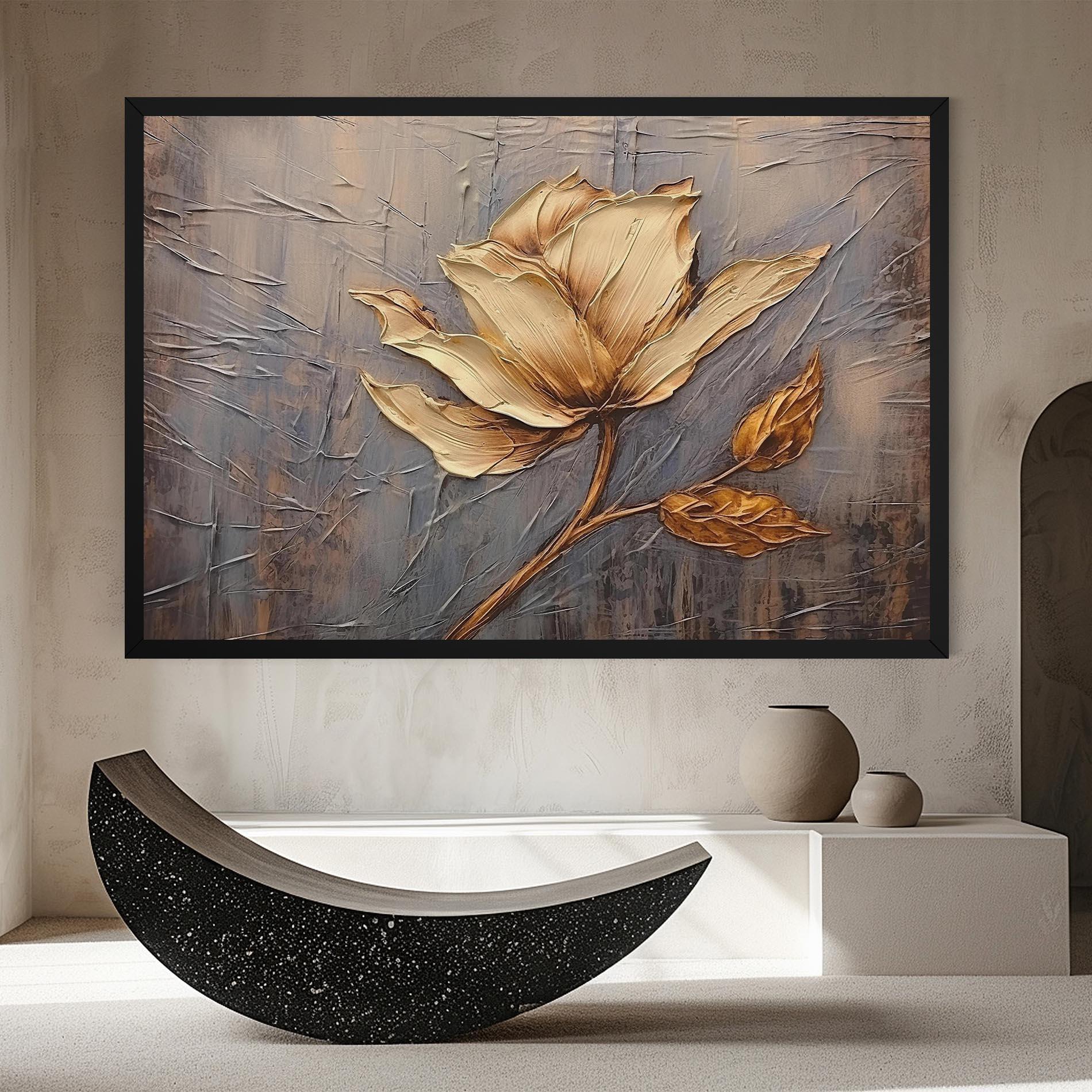 Leinwandbild Cream Rose On Blue mockup 8