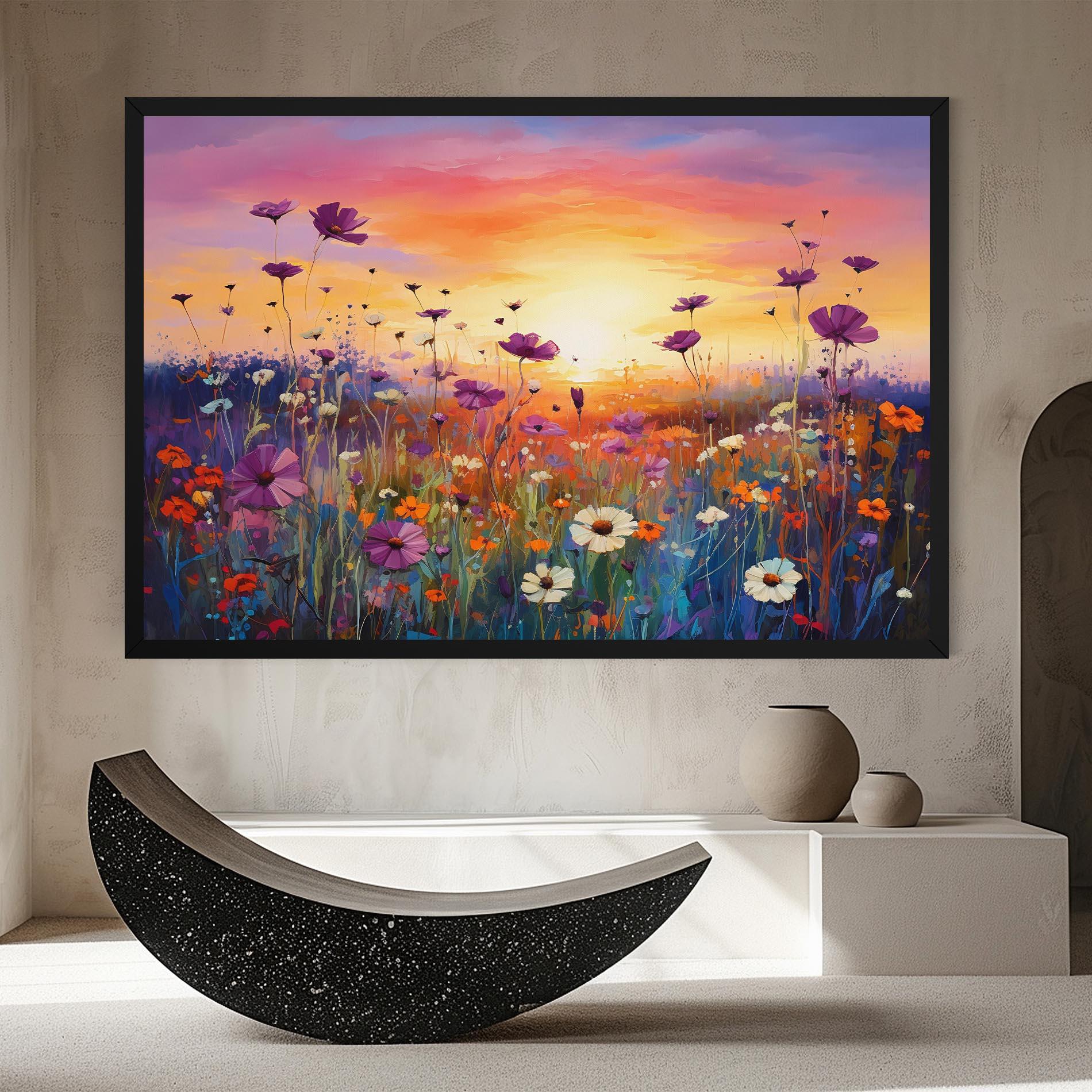 Leinwandbild Dreamy Field Flowers mockup 8