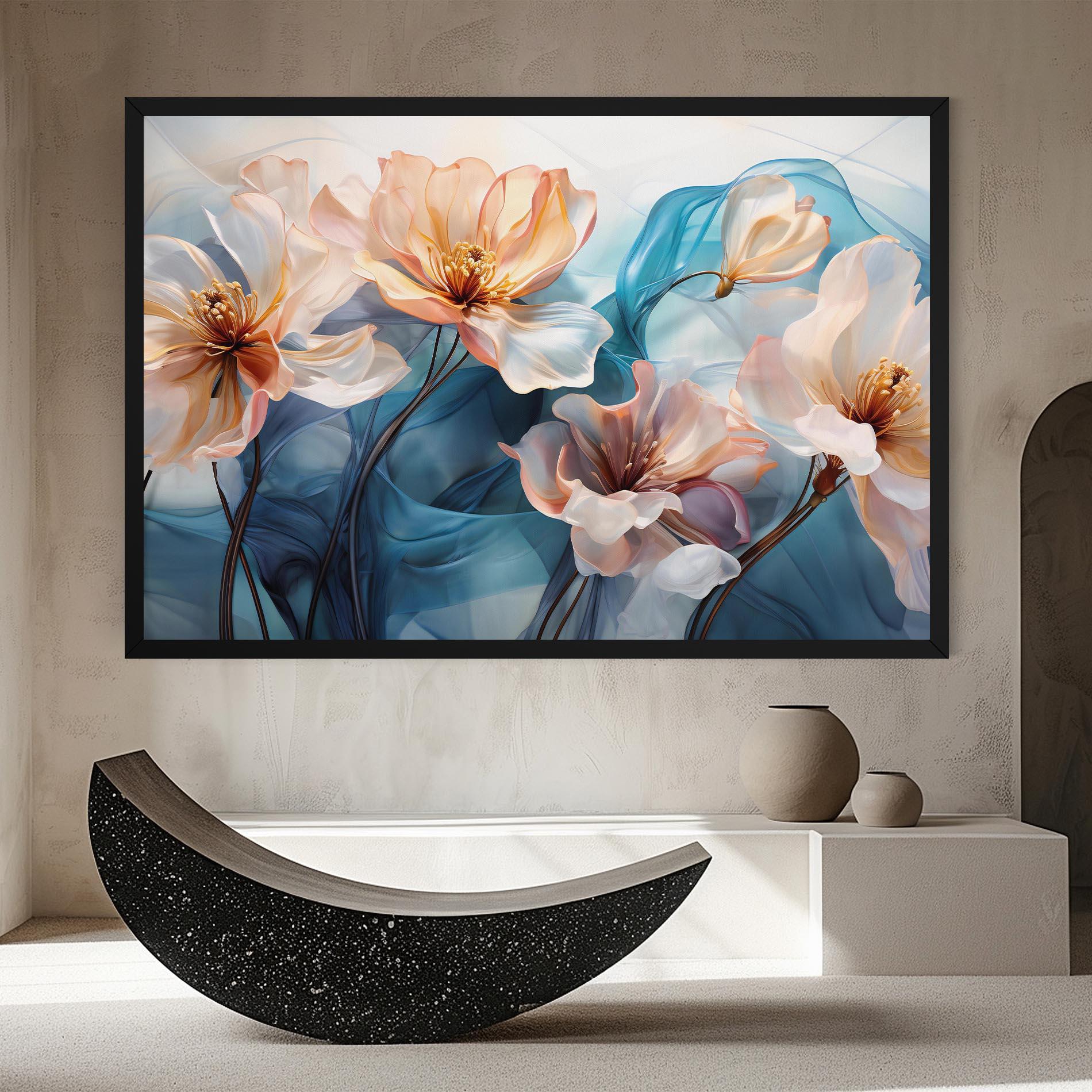 Leinwandbild Pink Flowers Floating mockup 8