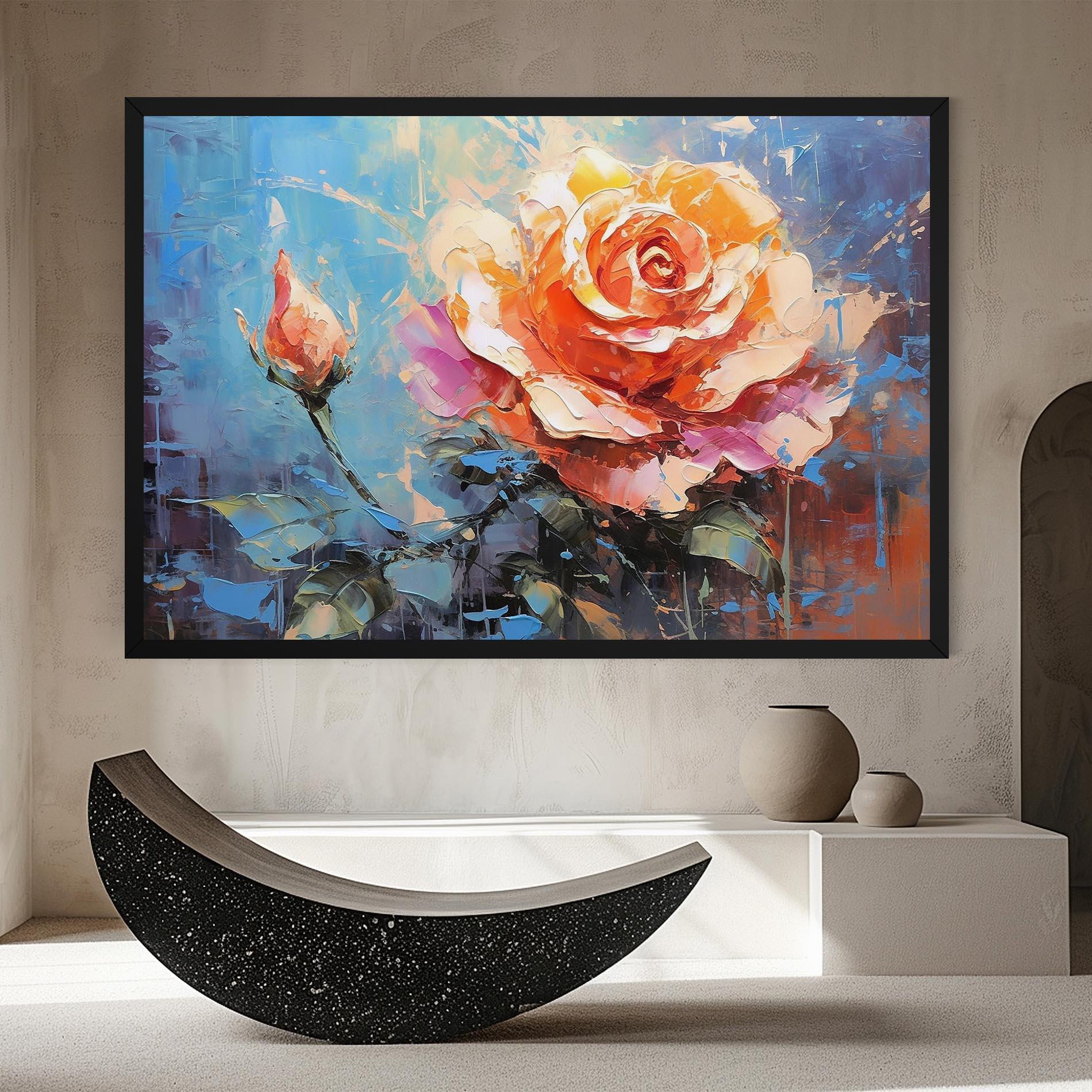 Leinwandbild Pretty Pink Rose Art mockup 8