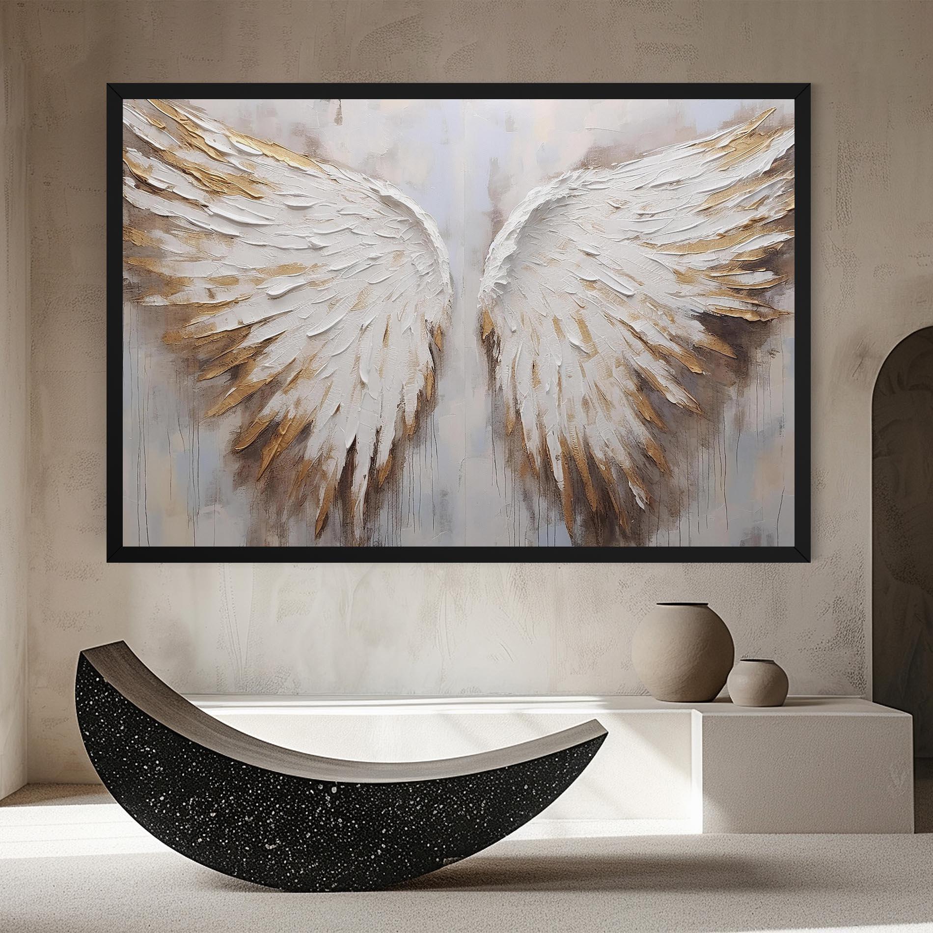 Leinwandbild White Angel Wings mockup 8