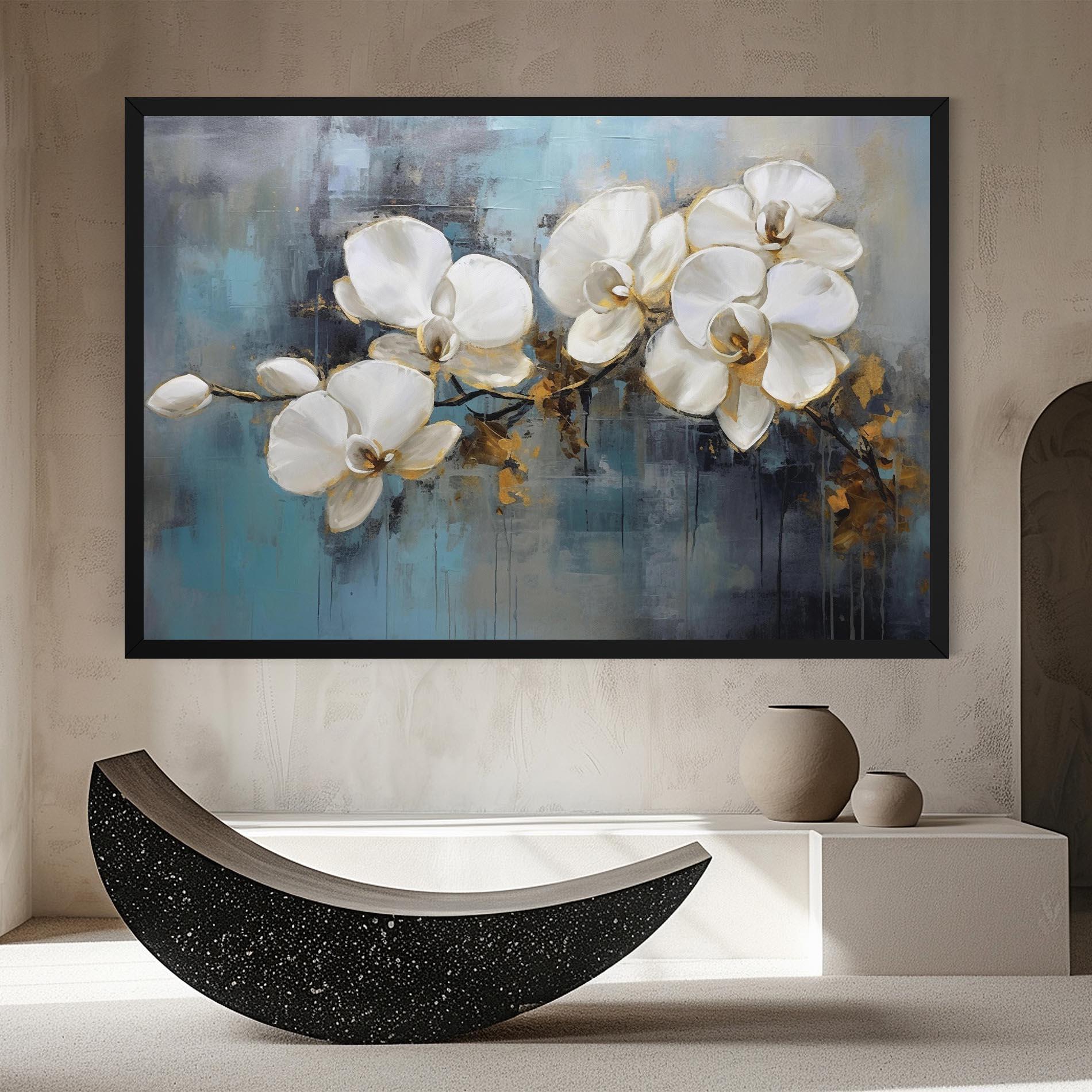 Leinwandbild White Orchids Painting mockup 8