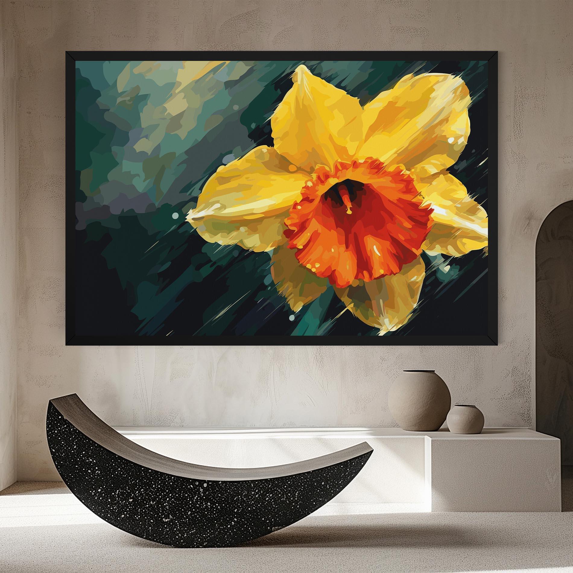 Leinwandbild Yellow Flower Art mockup 8