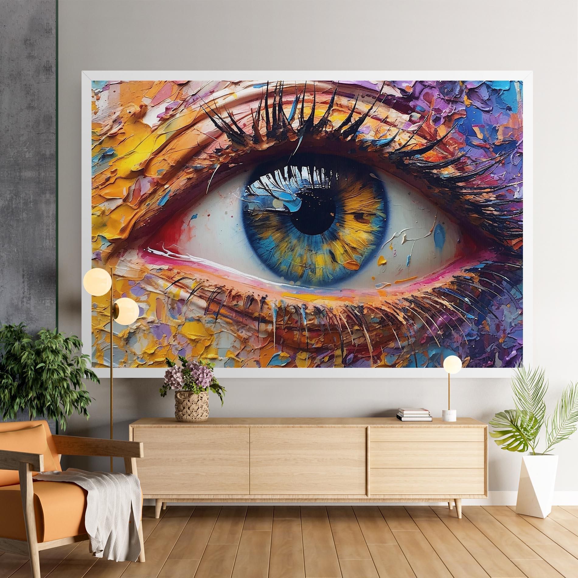 Leinwandbild Blue Eyes Art mockup 9
