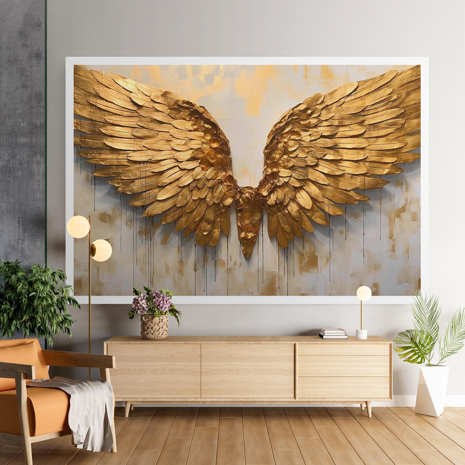 Leinwandbild Golden Wings Art mockup 9