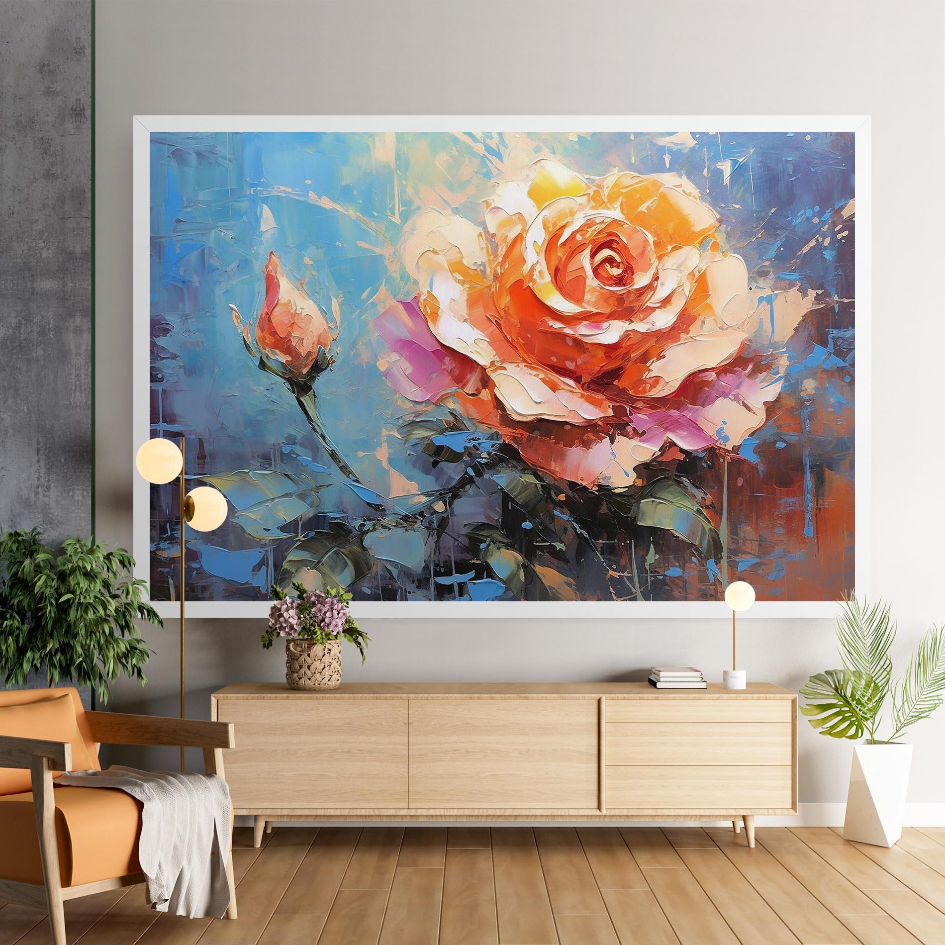Leinwandbild Pretty Pink Rose Art mockup 9