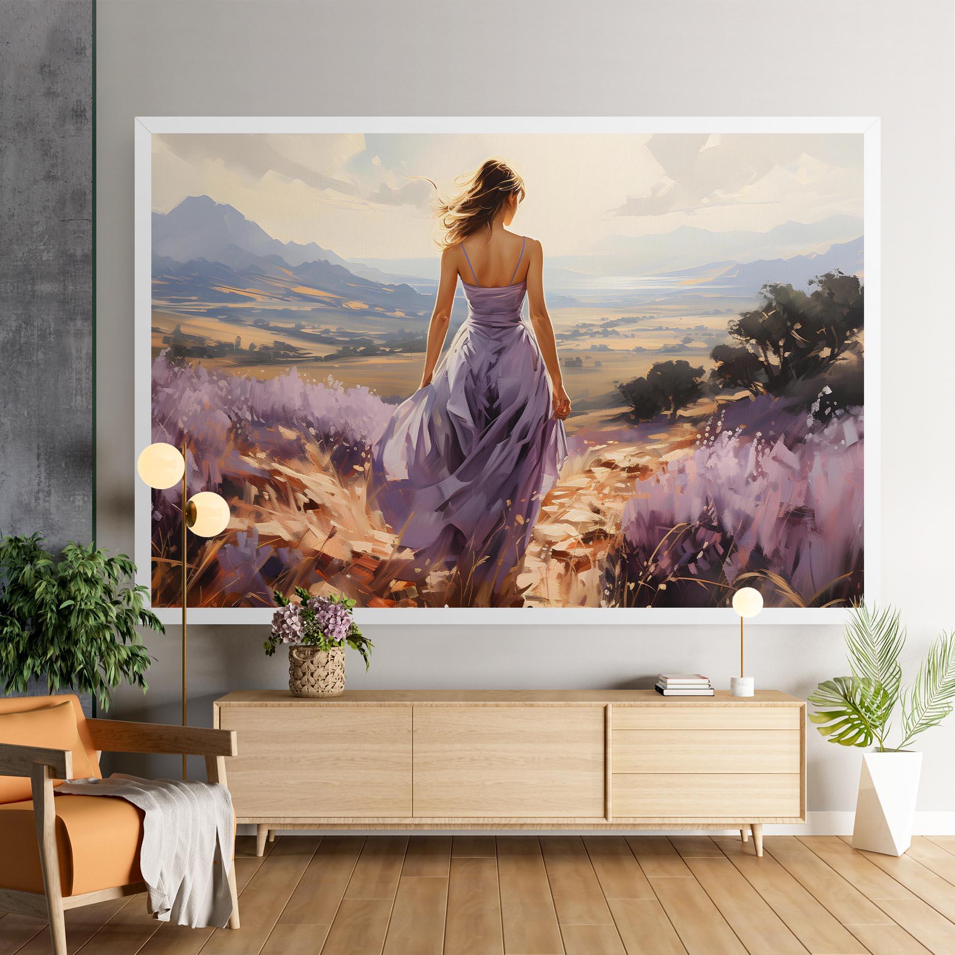 Leinwandbild Purple Dress Woman mockup 9