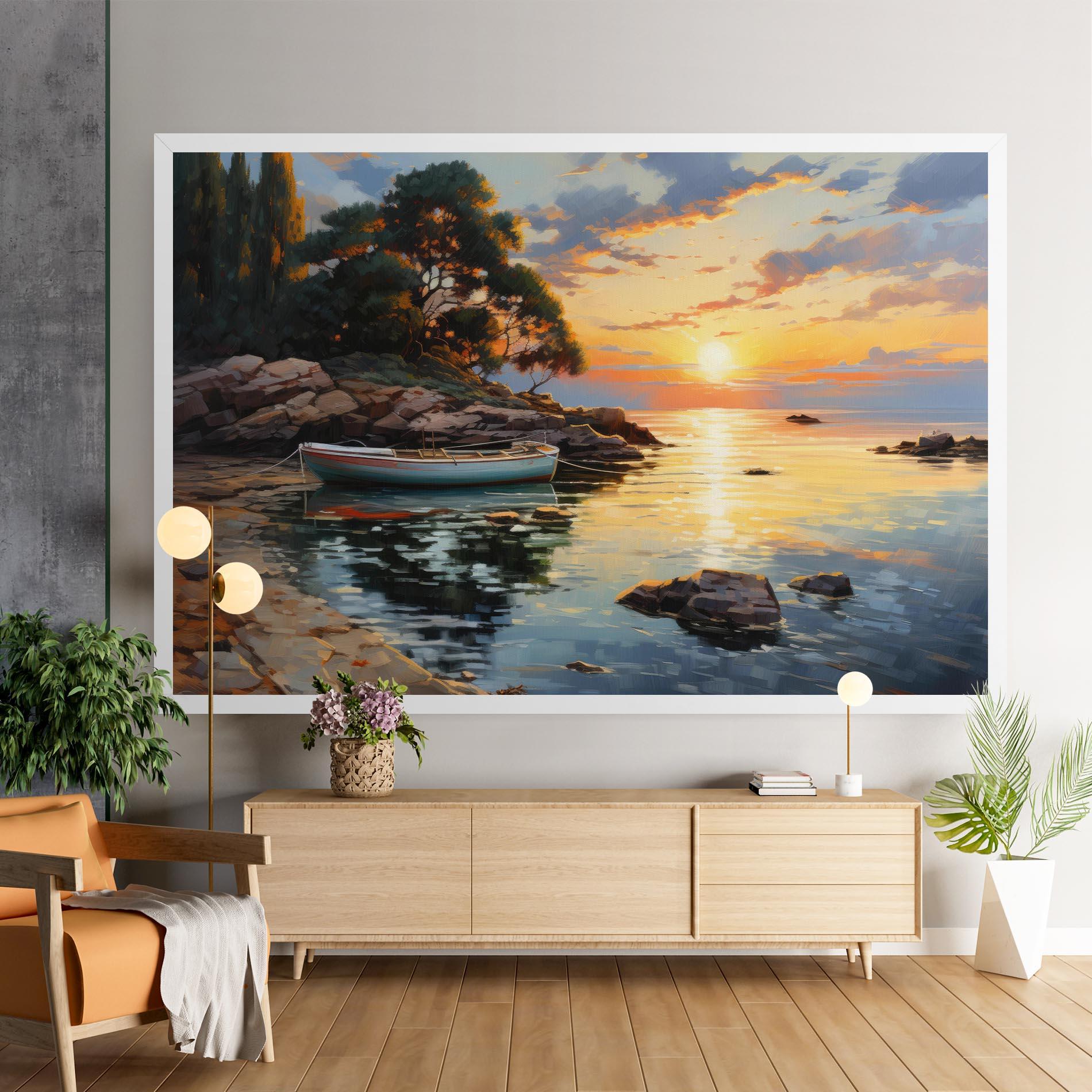 Leinwandbild Sunset Sea Art mockup 9