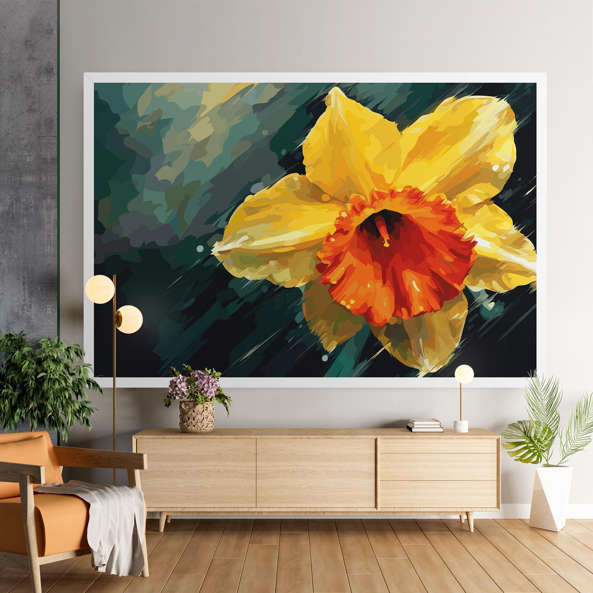 Leinwandbild Yellow Flower Art mockup 9