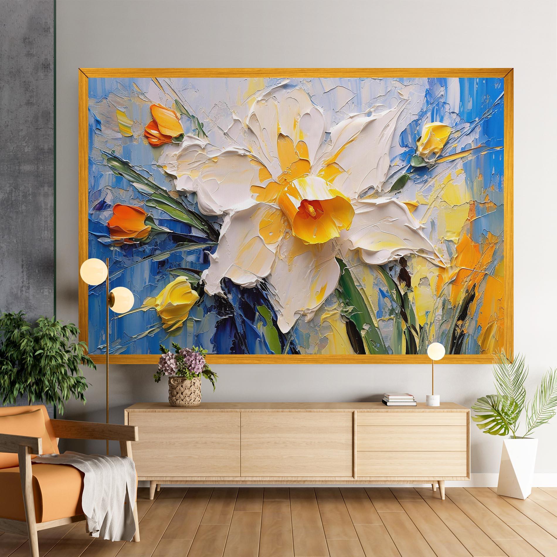 Leinwandbild Abstract Flower Art mockup 9