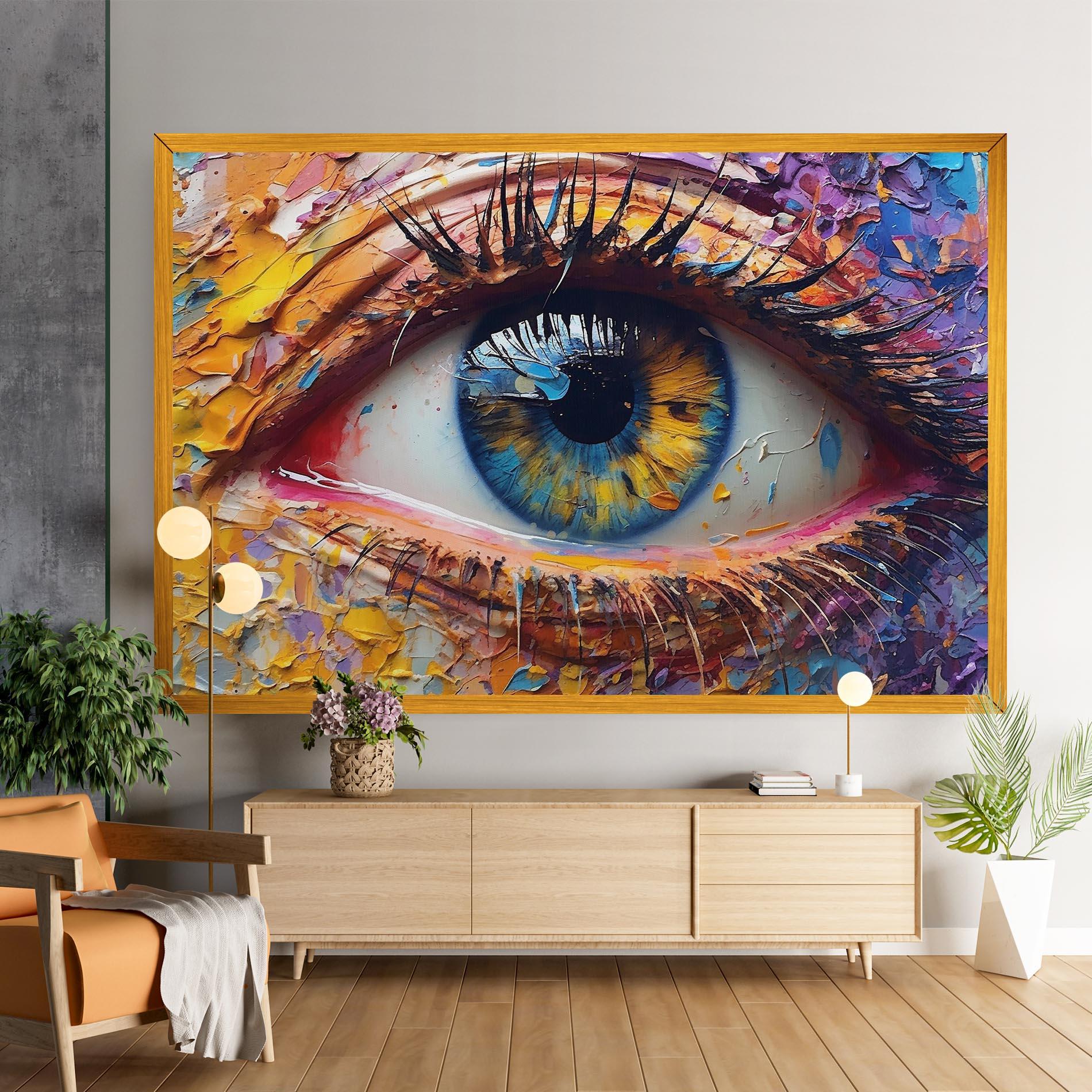 Leinwandbild Blue Eyes Art mockup 9